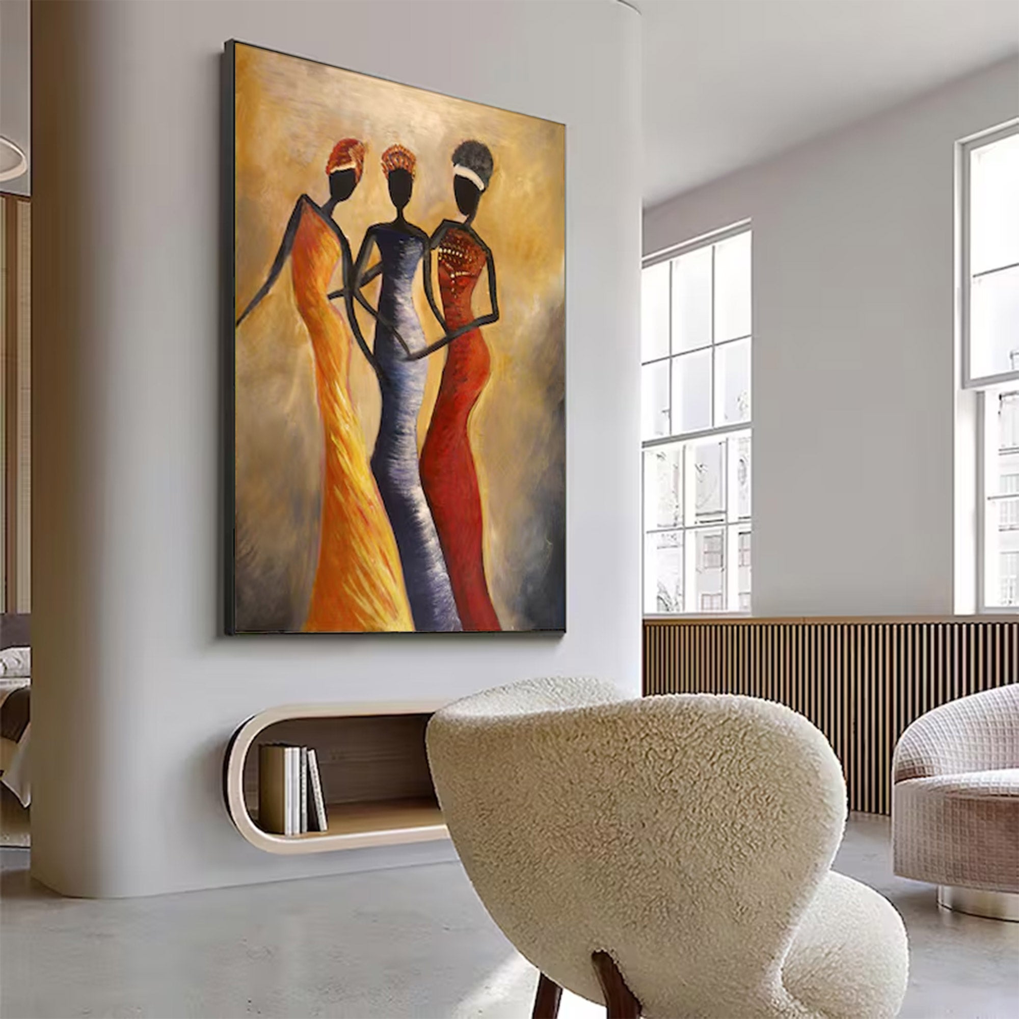 Large Figurative Women In Dresses | MuroArt #WGA 014
