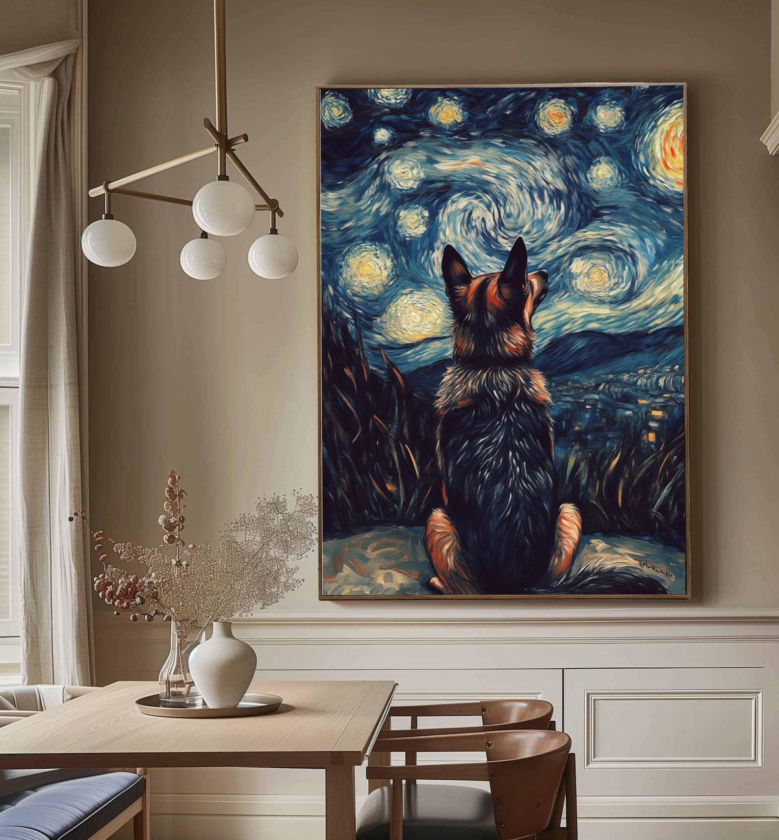 Starry Night Watch, Homage to Van Gogh, Contemporary Wall Art #BGA 076