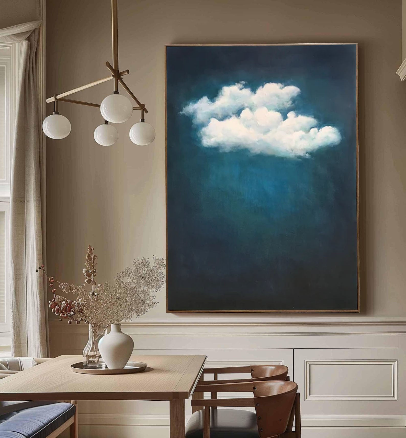 Ethereal Cloudscape Painting Elegant Wall Art for Living Spaces #SP 002