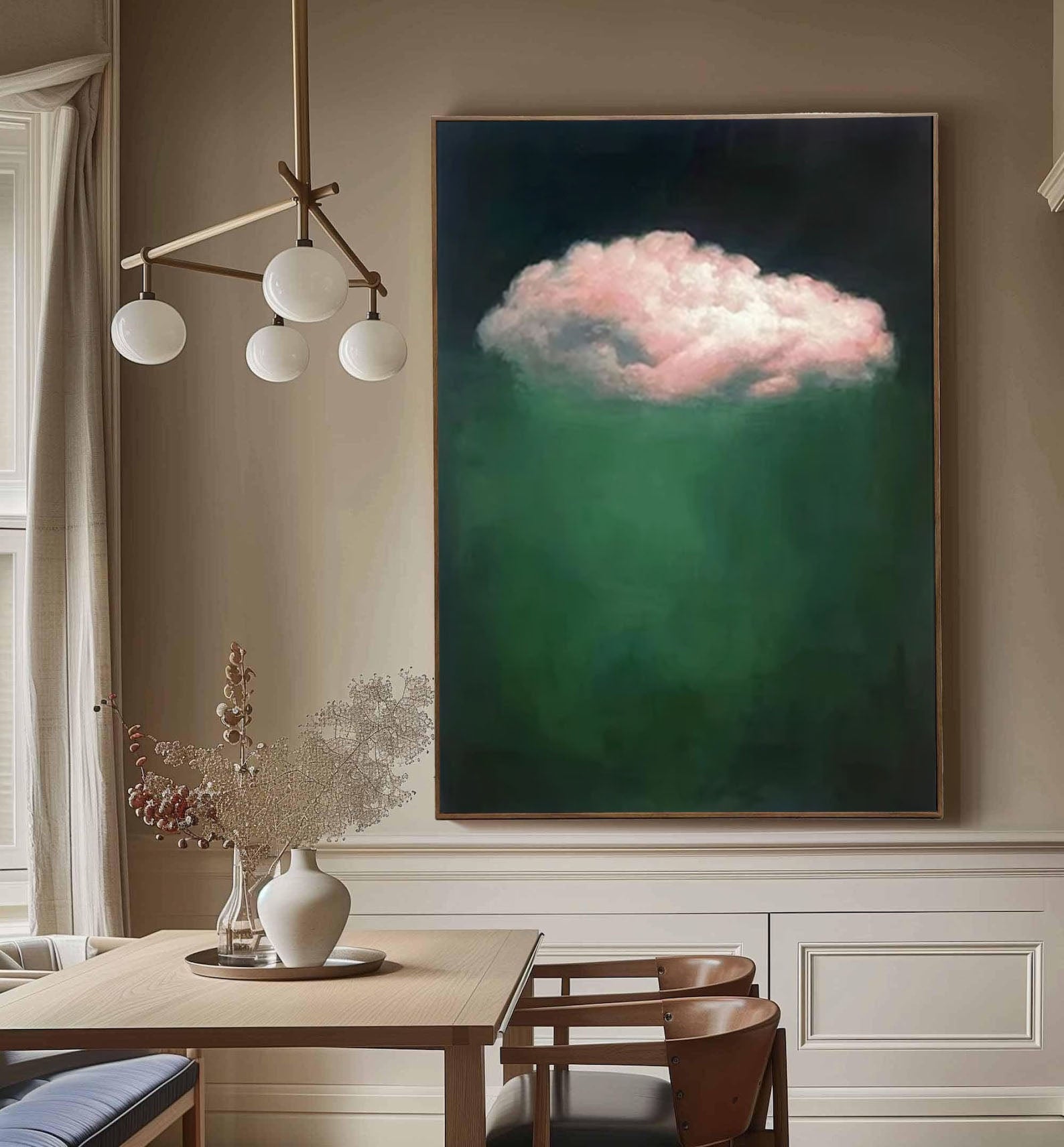 Ethereal Cloudscape Painting Elegant Wall Art for Living Spaces #SP 001