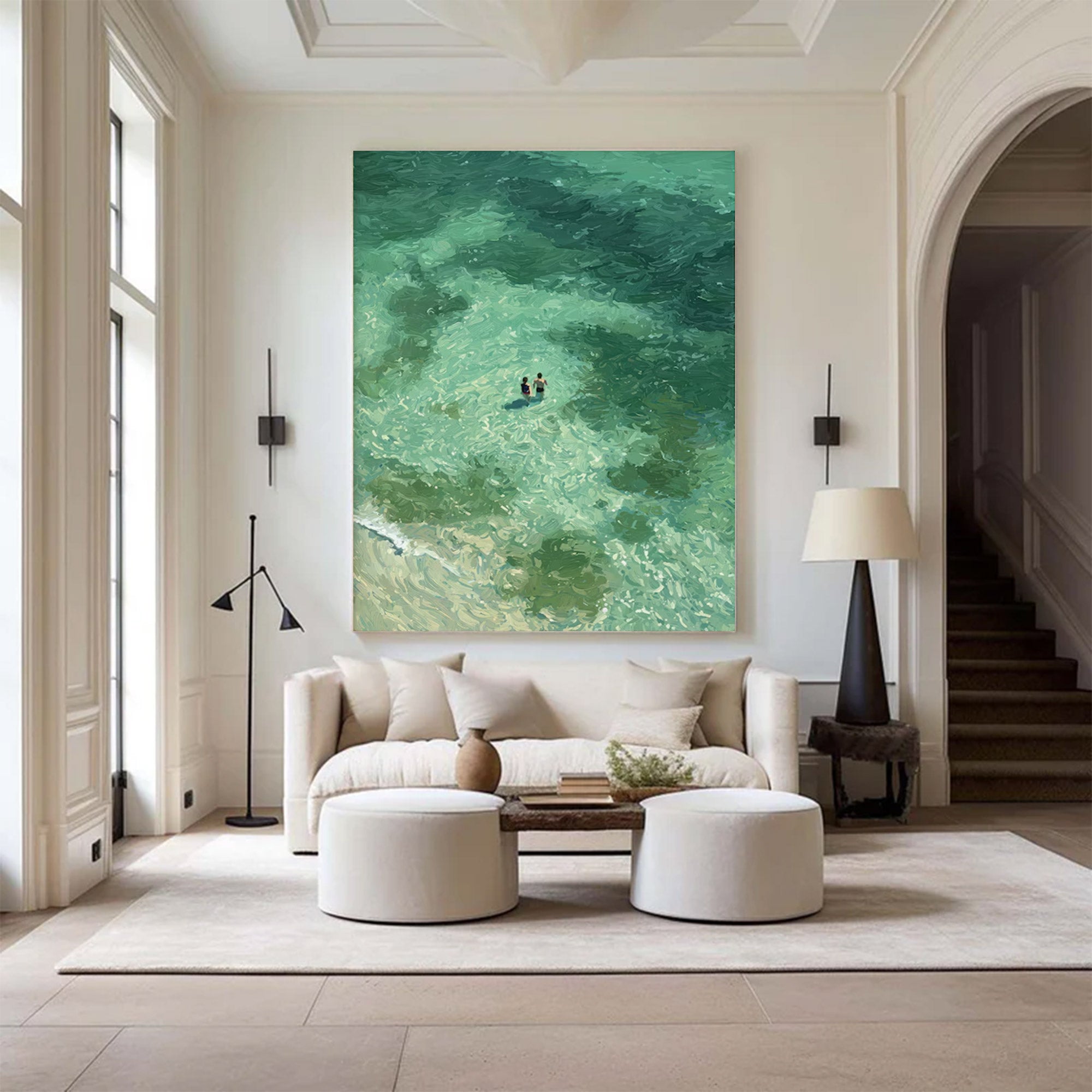 Large Textured Figurative Ocean Painting | MuroArt #WGA 015