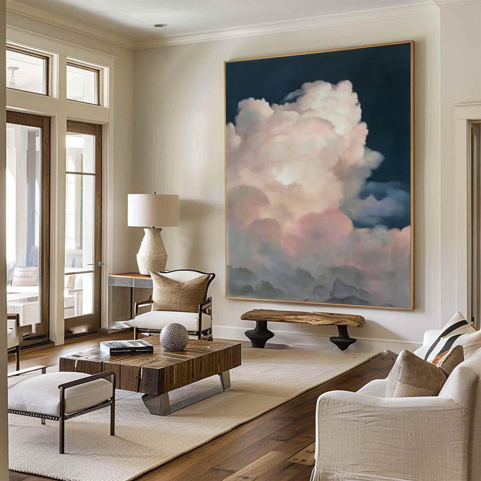 Ethereal Cloudscape Painting Elegant Wall Art for Living Spaces #SP 009