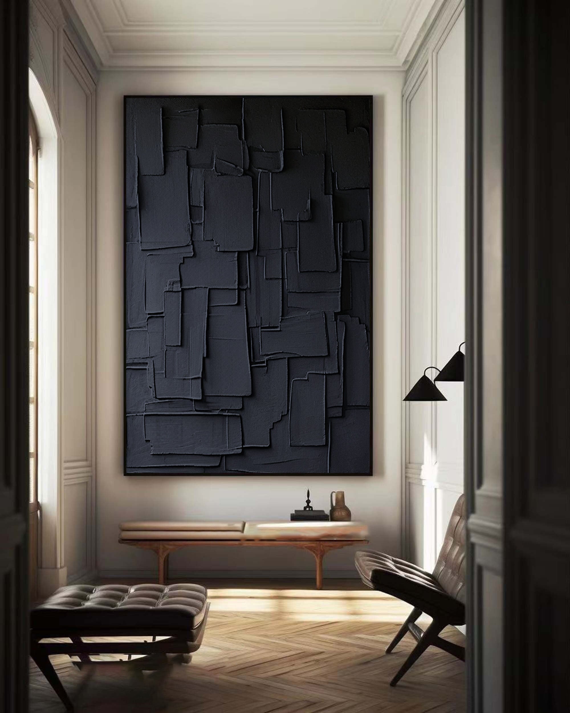 Contemporary Black Wall Art | Minimalist Geometric Style #BBA 100