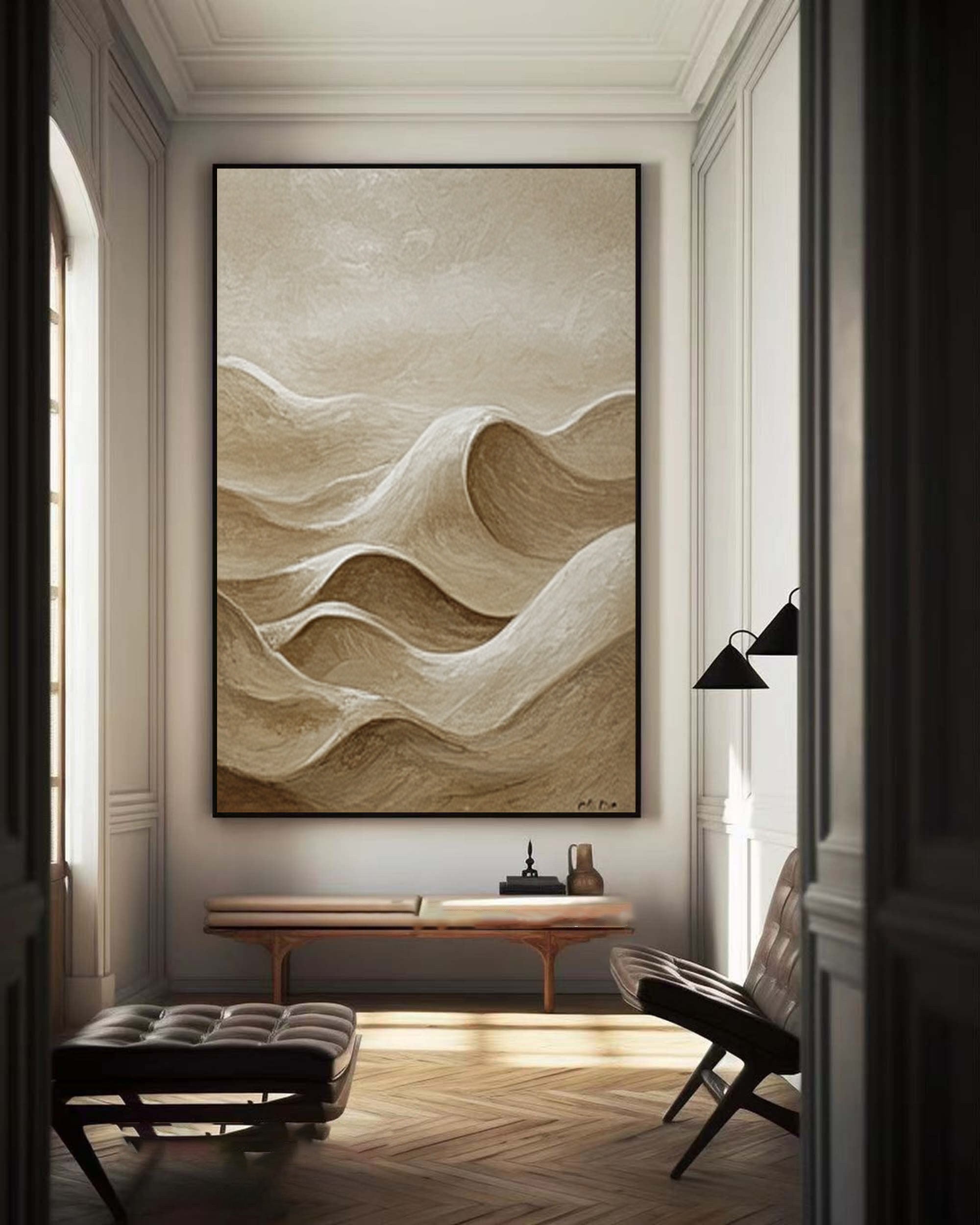 Serene Neutral-toned Mountain Wall Art #BBA 093