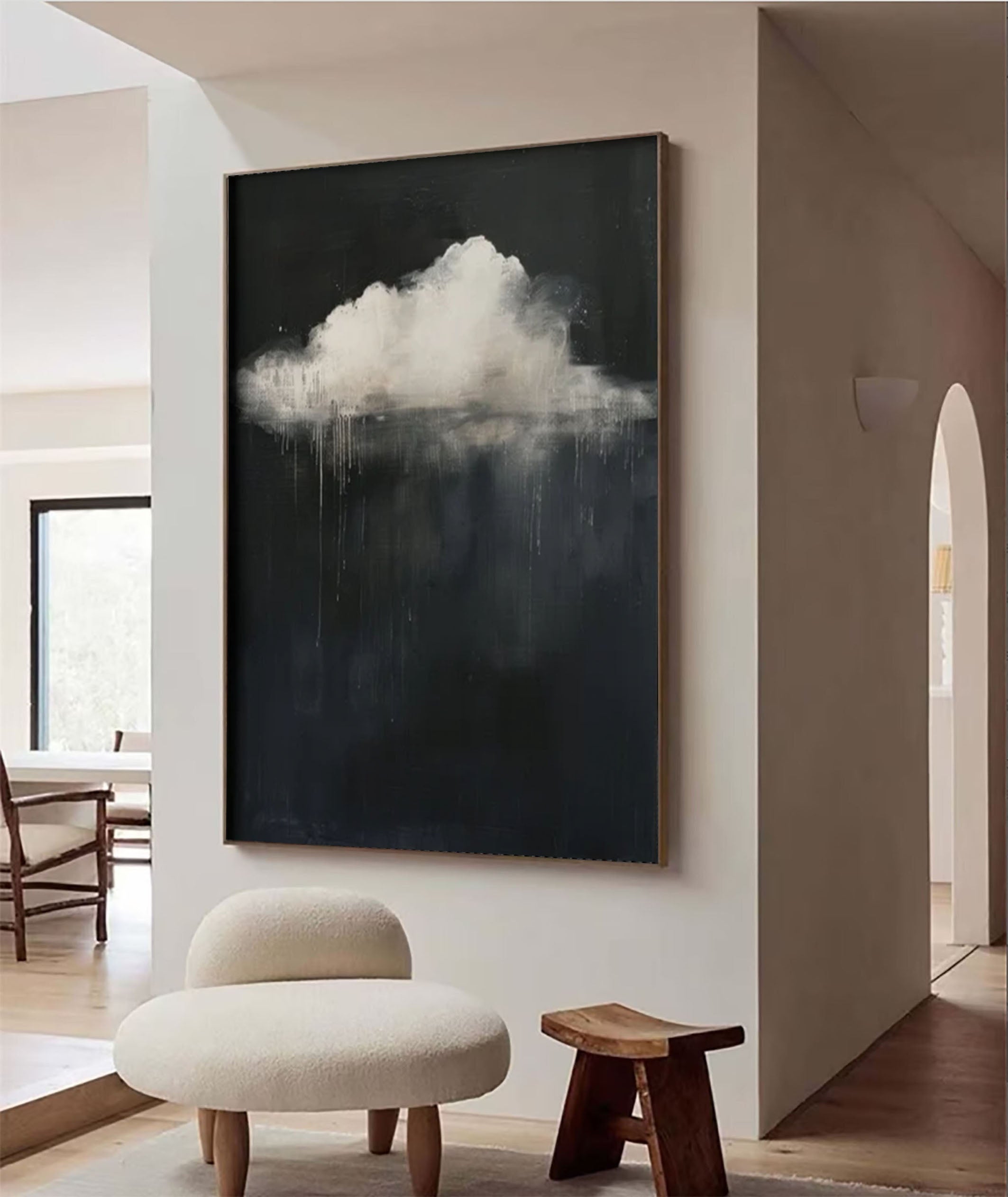 Pastel Cloud Art Large Abstract Canvas for Relaxing Ambiance #SP 006