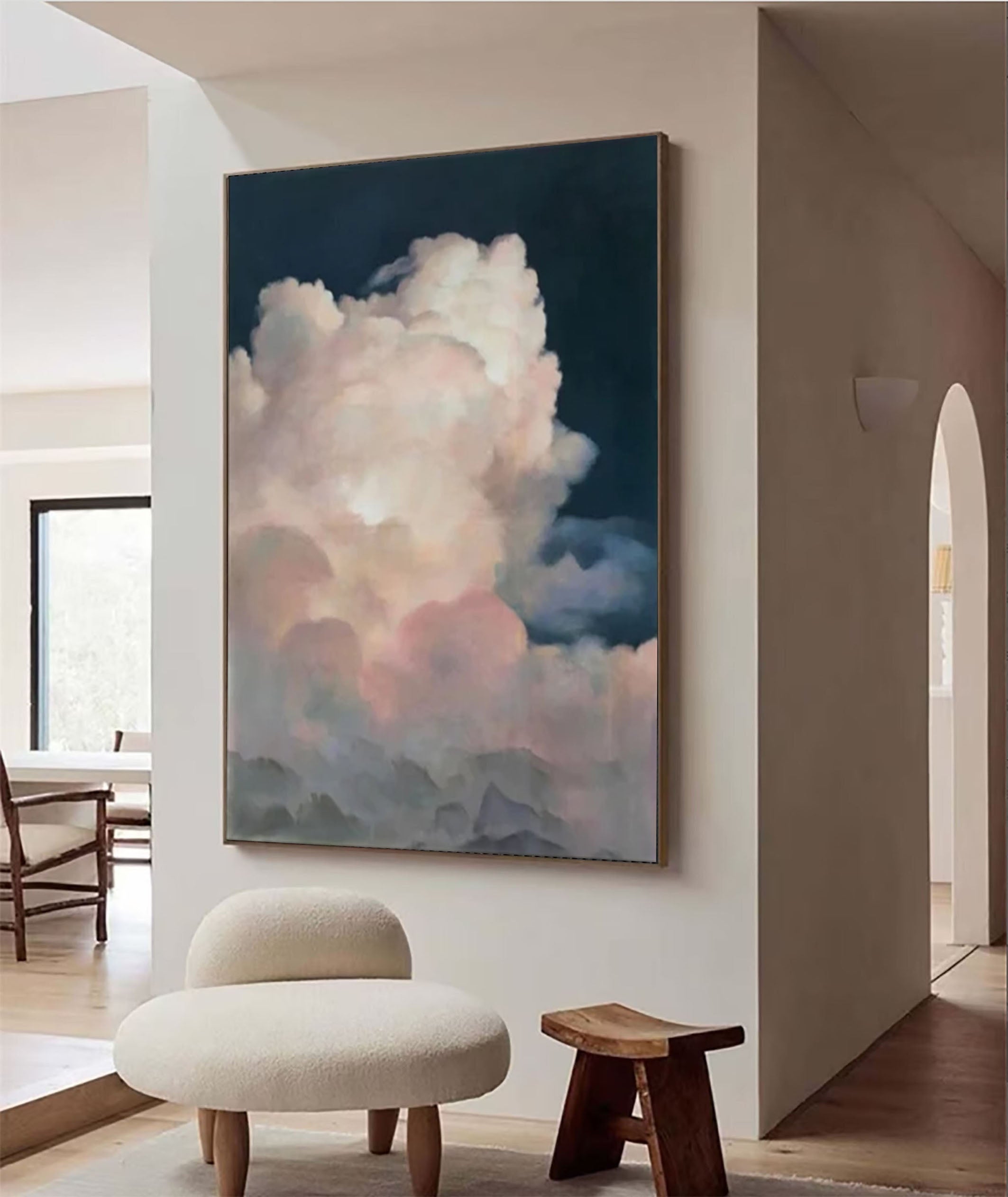 Ethereal Cloudscape Painting Elegant Wall Art for Living Spaces #SP 009