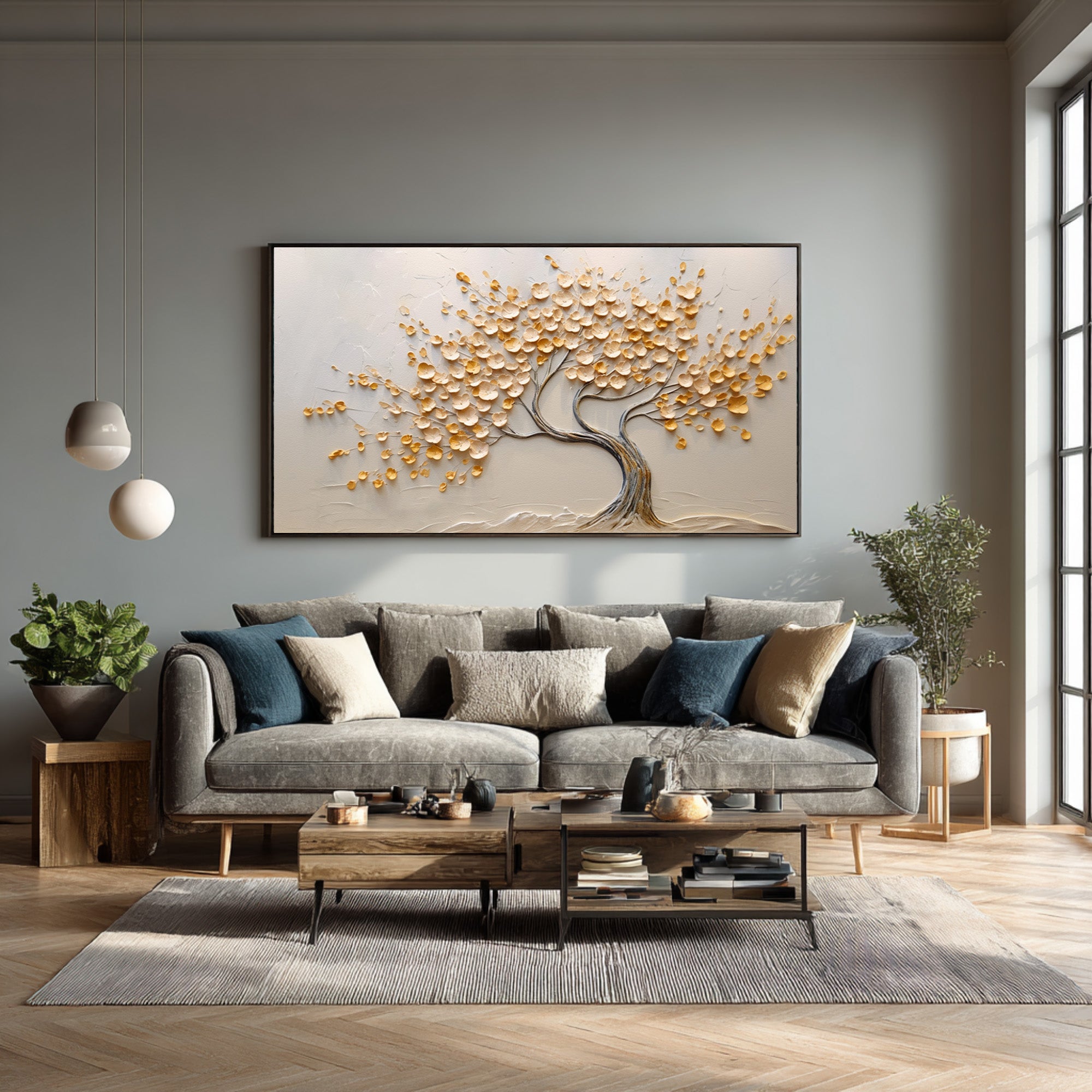 Tree of Life Art Modern Relief Painting for Living Room #WG 091