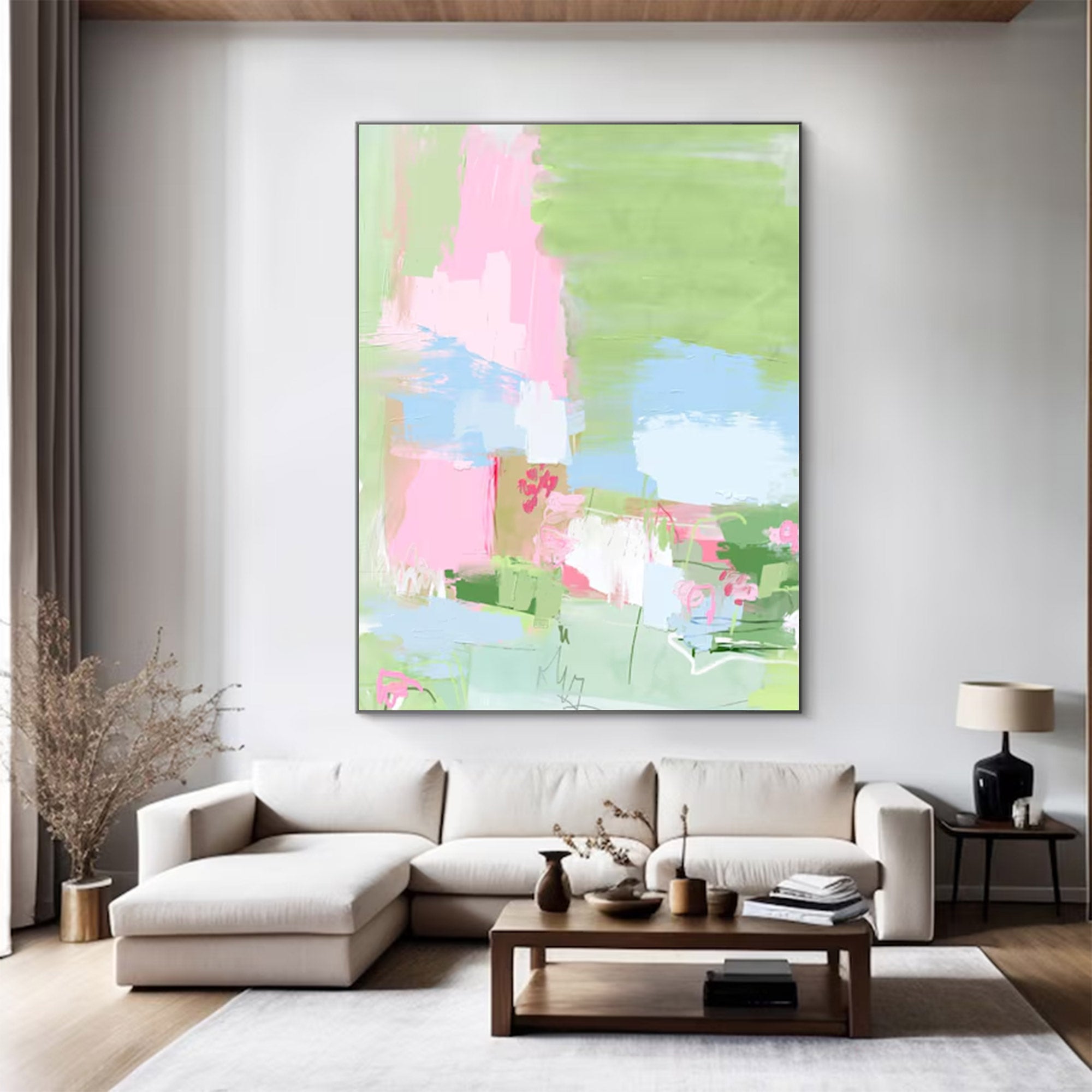 Large Abstract Pastel Tones Art | MuroArt #WGA 019