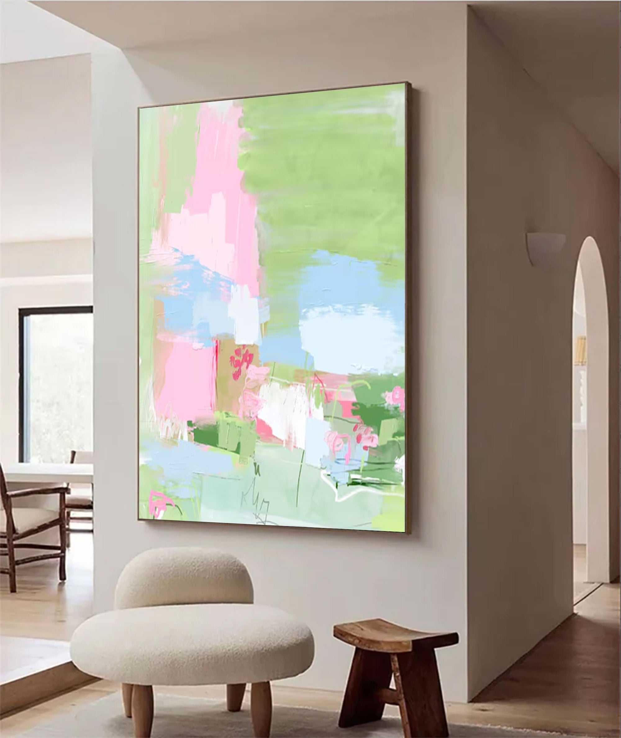 Large Abstract Pastel Tones Art | MuroArt #WGA 019