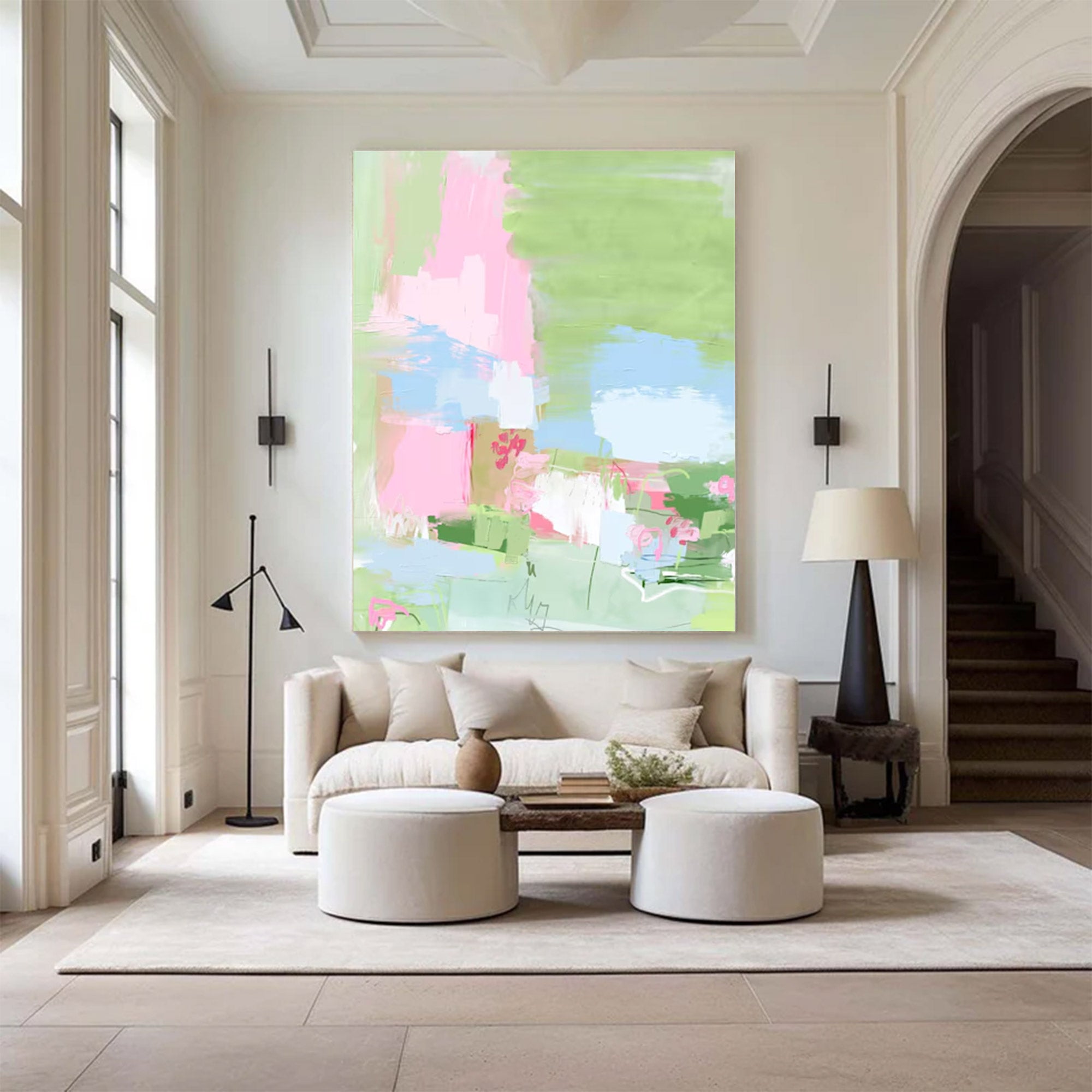 Large Abstract Pastel Tones Art | MuroArt #WGA 019