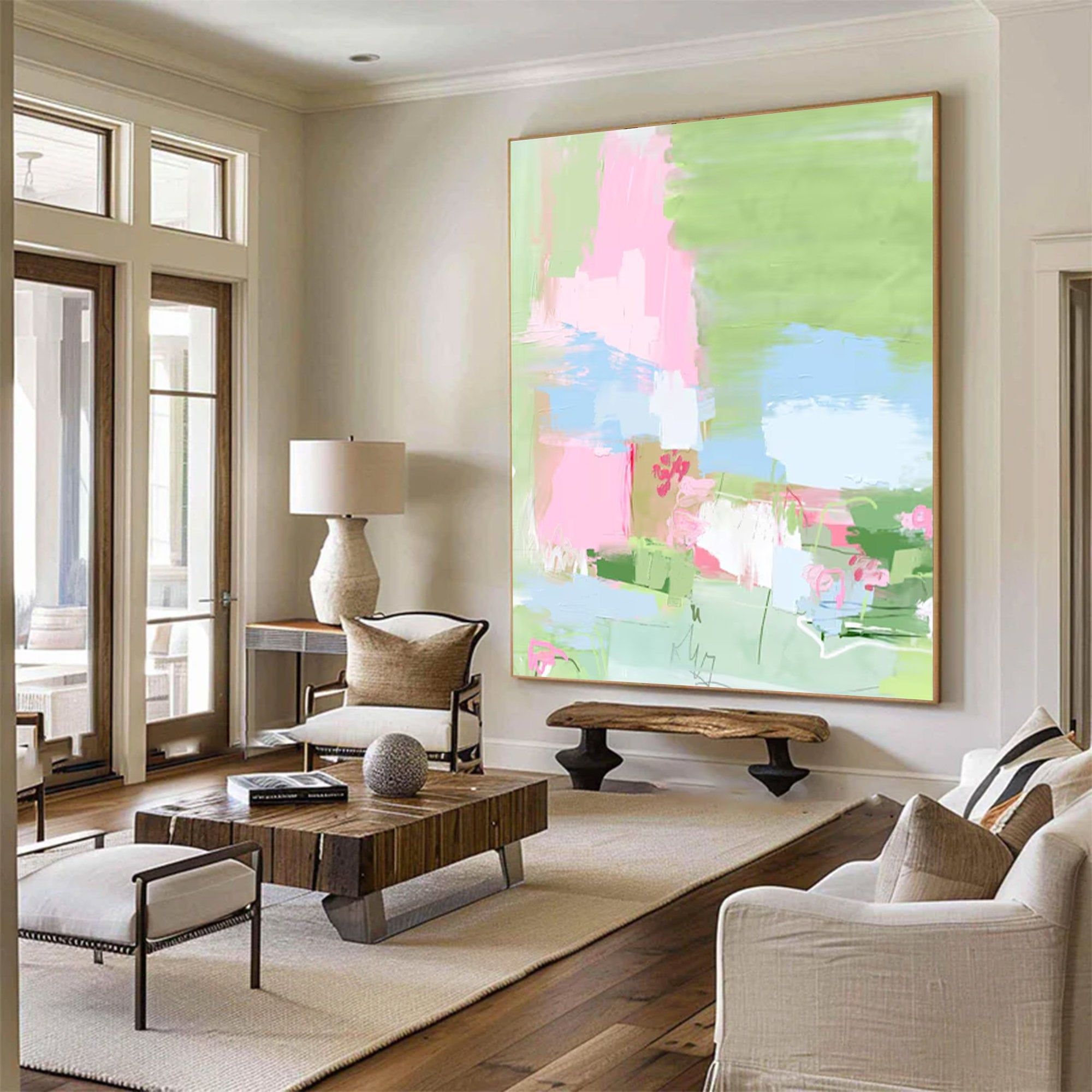 Large Abstract Pastel Tones Art | MuroArt #WGA 019