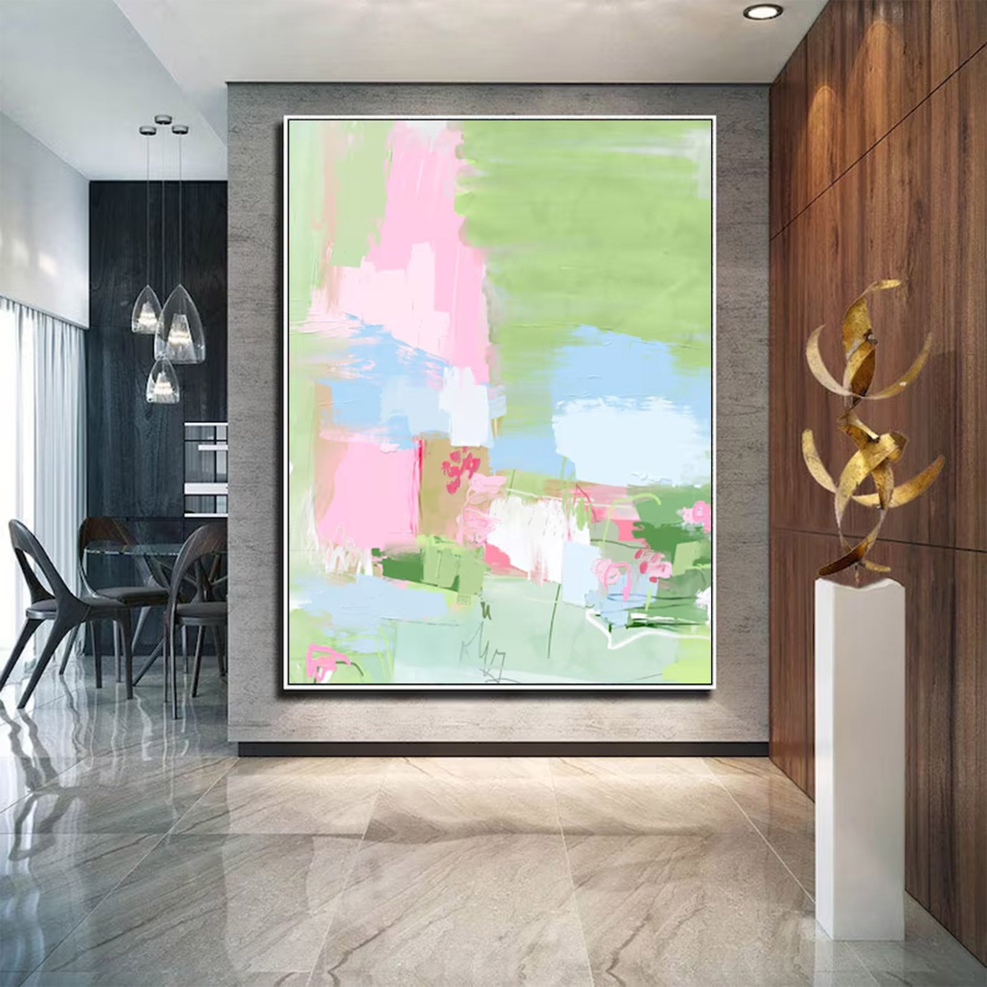 Large Abstract Pastel Tones Art | MuroArt #WGA 019