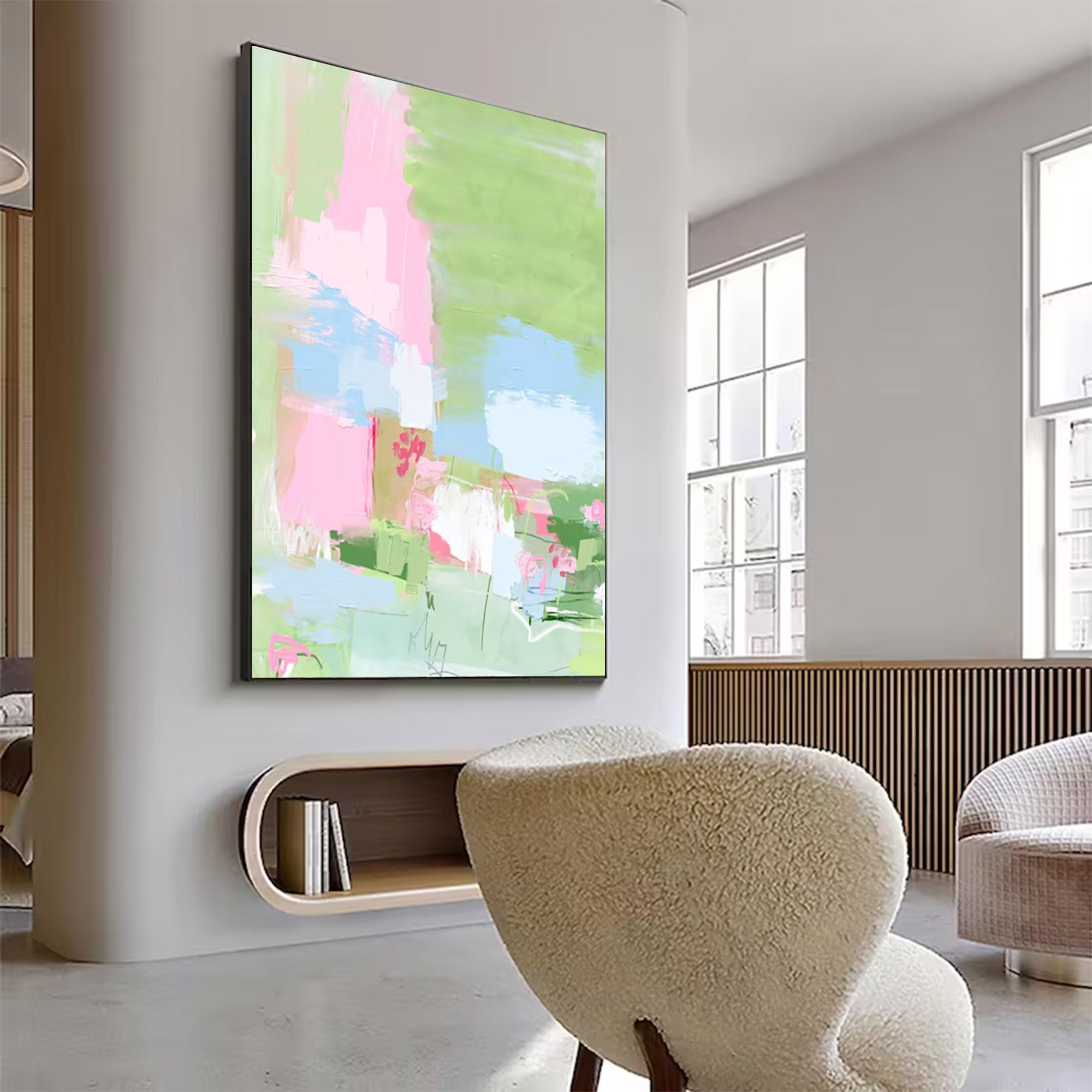 Large Abstract Pastel Tones Art | MuroArt #WGA 019