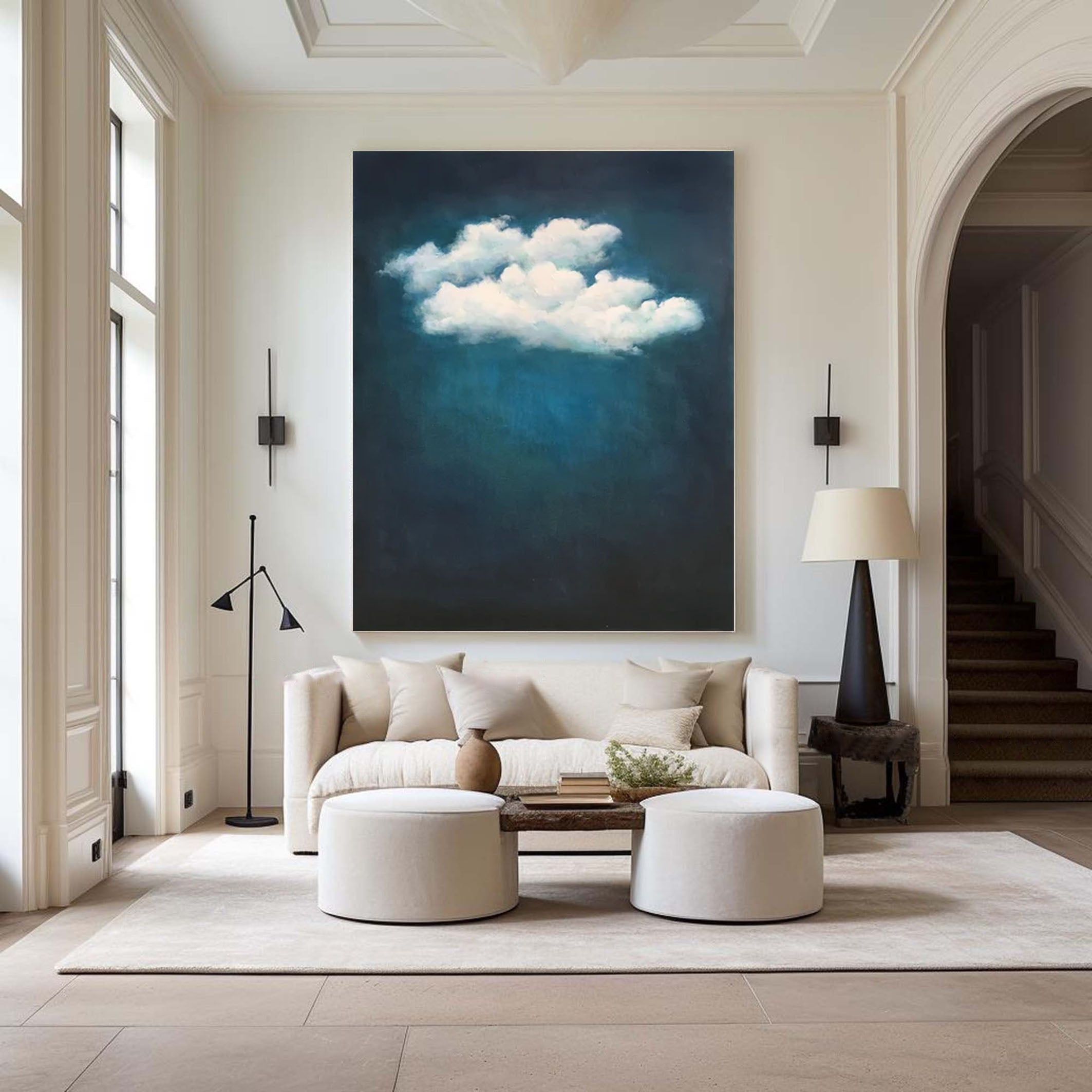 Ethereal Cloudscape Painting Elegant Wall Art for Living Spaces #SP 002