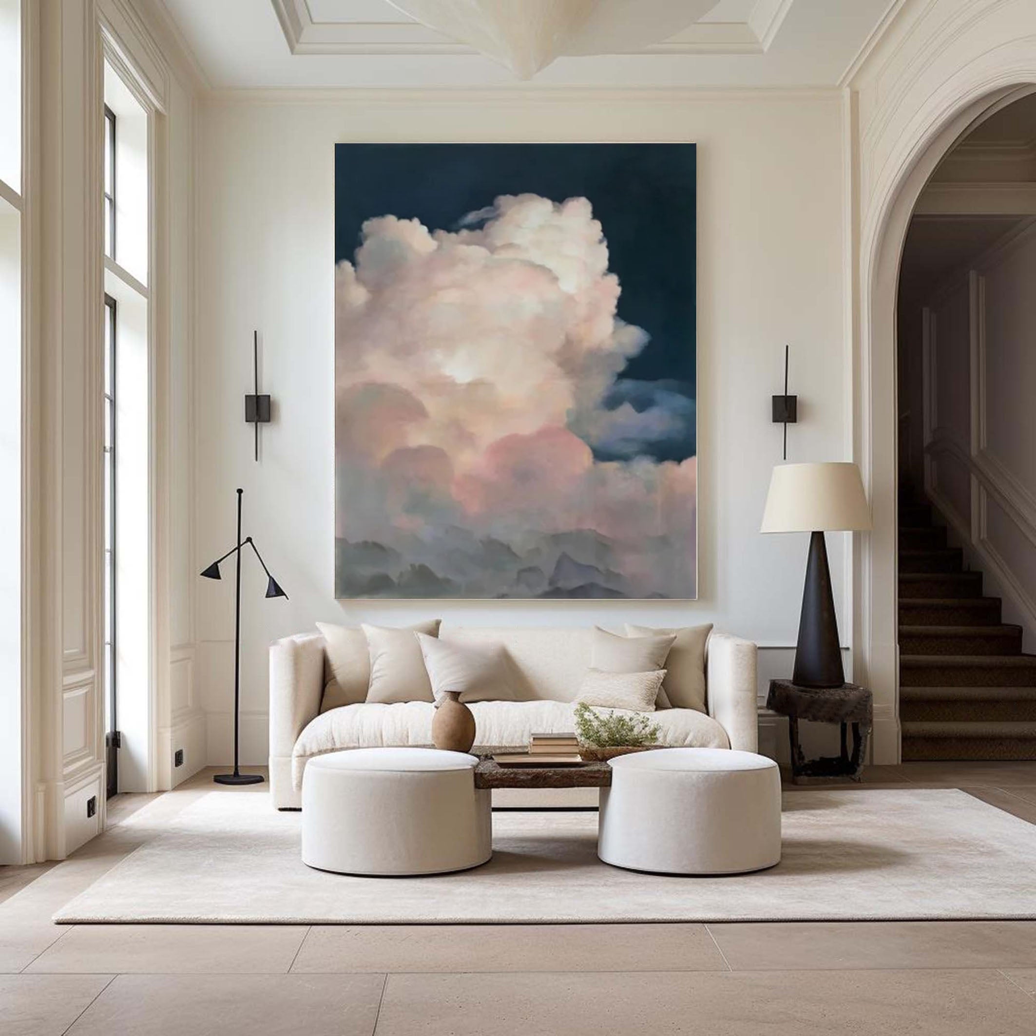 Ethereal Cloudscape Painting Elegant Wall Art for Living Spaces #SP 009