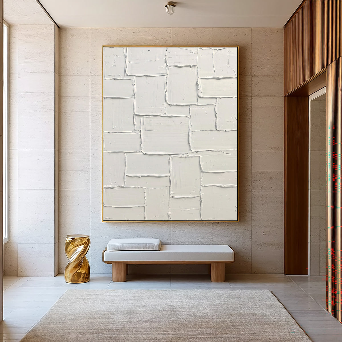 A Study In Layered Geometry Large White Abstract Textured Wall Art Sculptural Relief Modern Interior