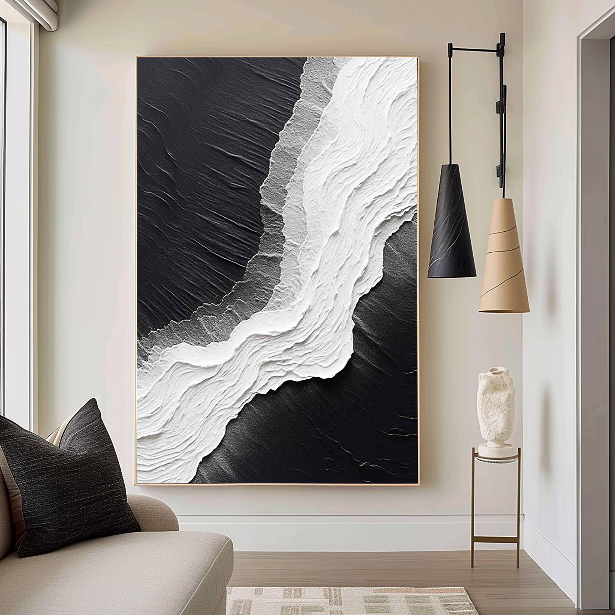 Black & White Minimalist Painting #BWM 007