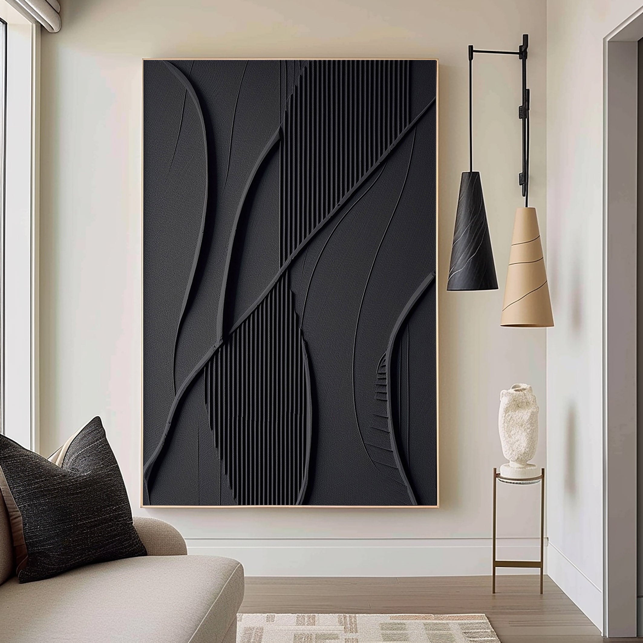 Black Minimalist Painting #BM 012