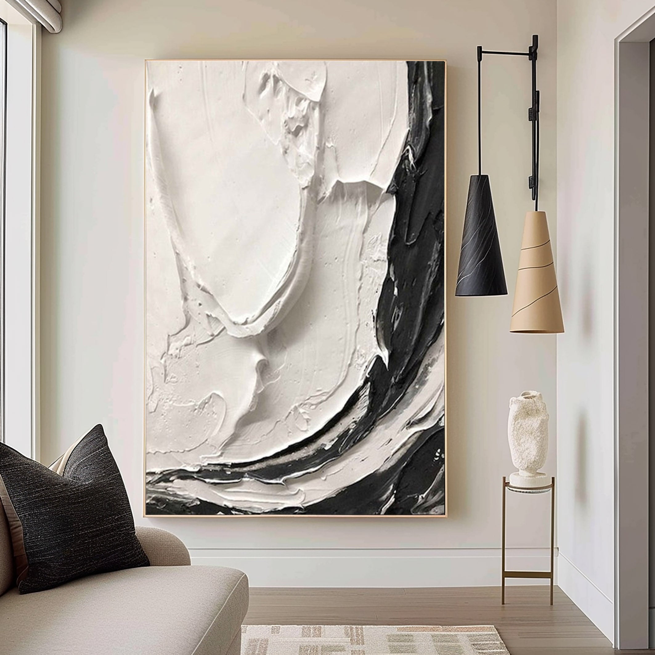 Black & White Minimalist Painting #BWM 002