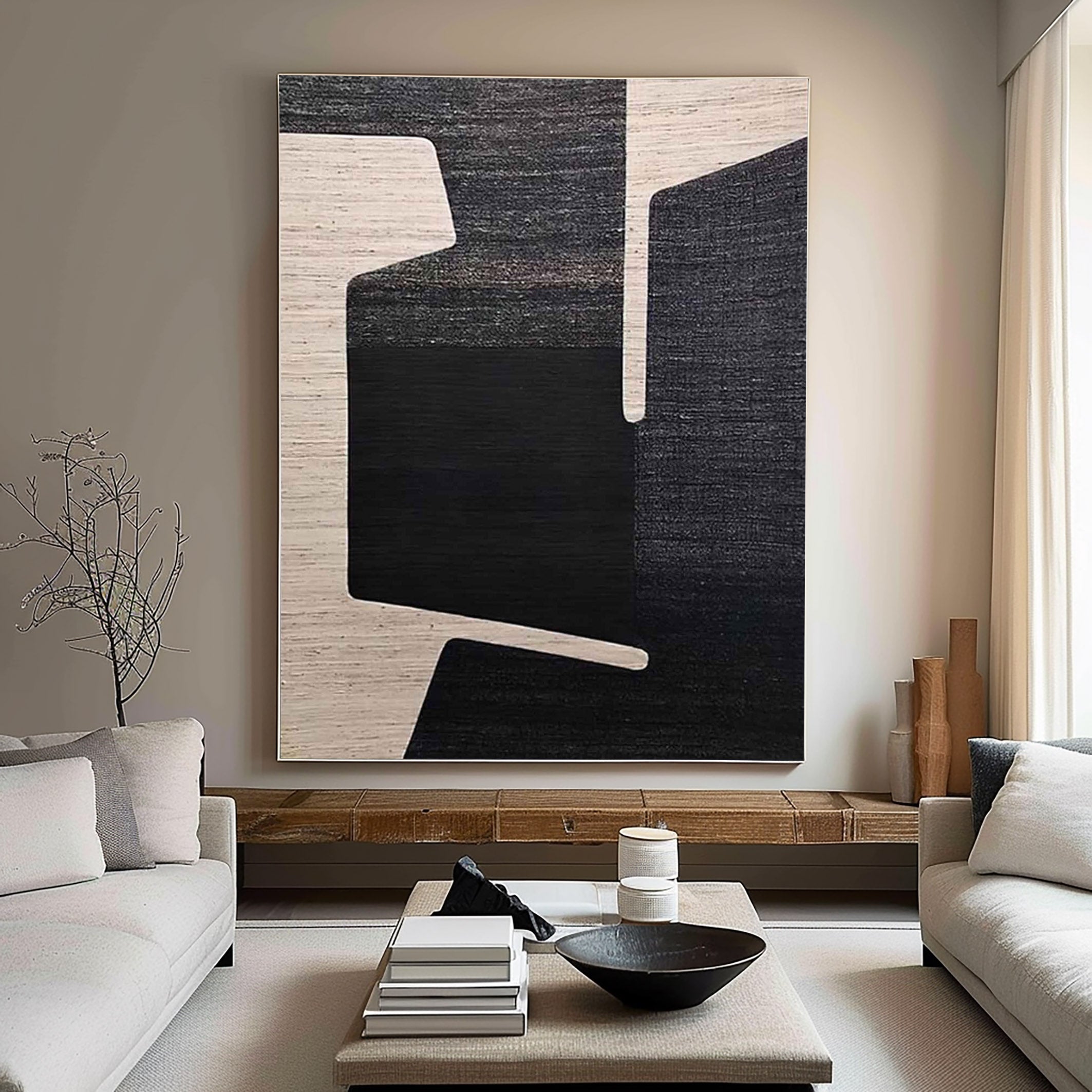 Black & White Minimalist Painting #BWM 006