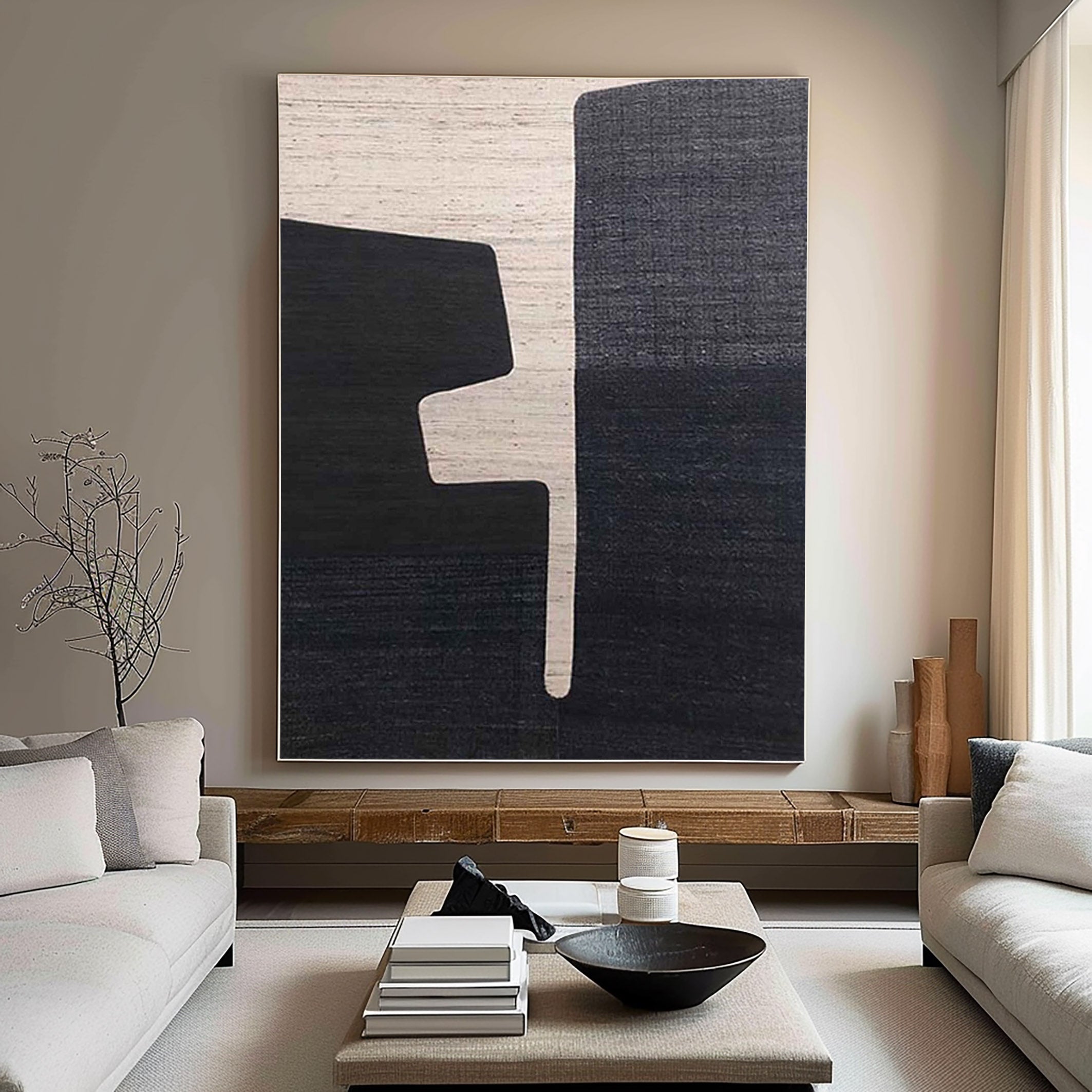 Black & White Minimalist Painting #BWM 005