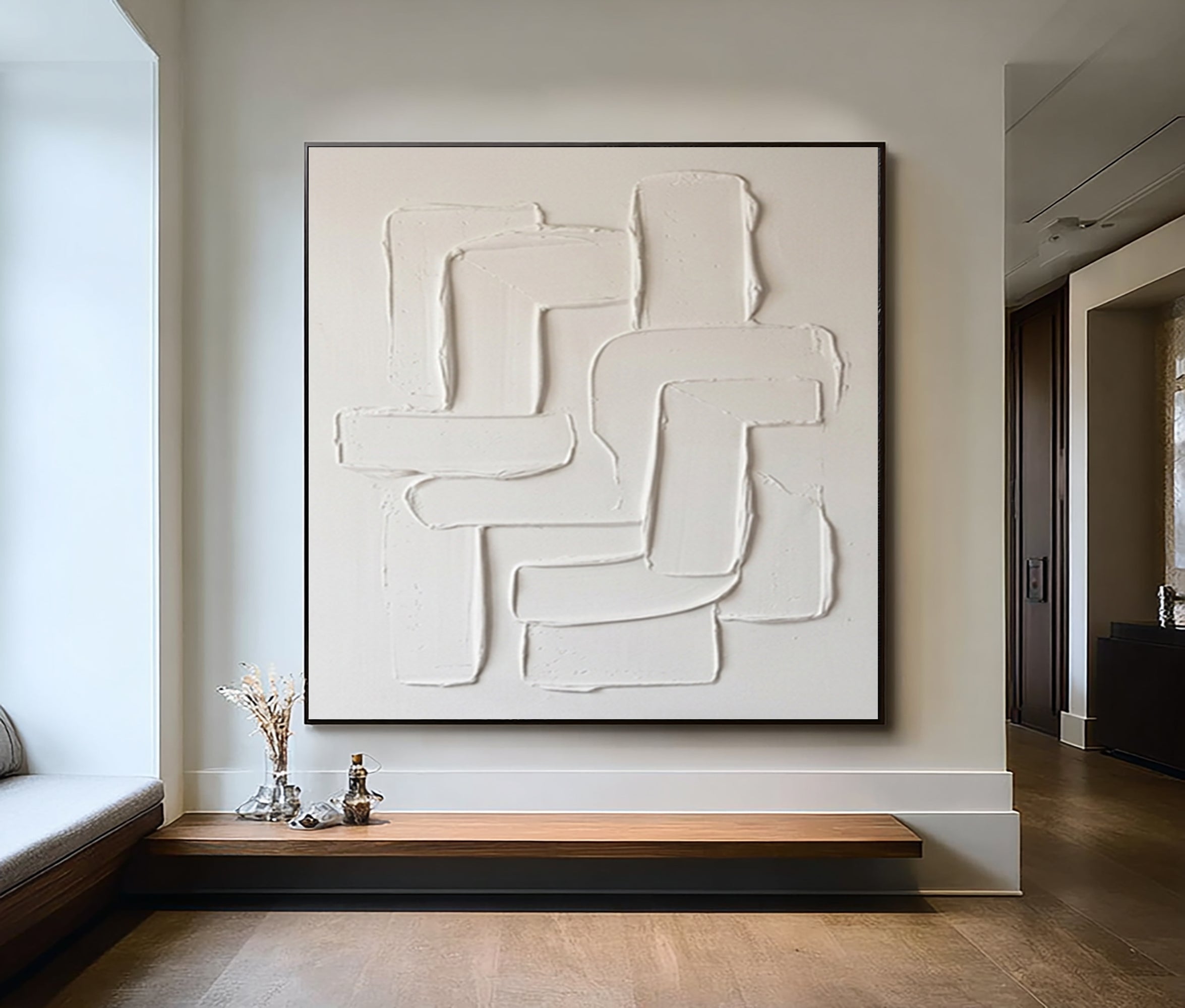 Large Sculptural Texture Wall Art Hand Painted Neutral Abstract Canvas