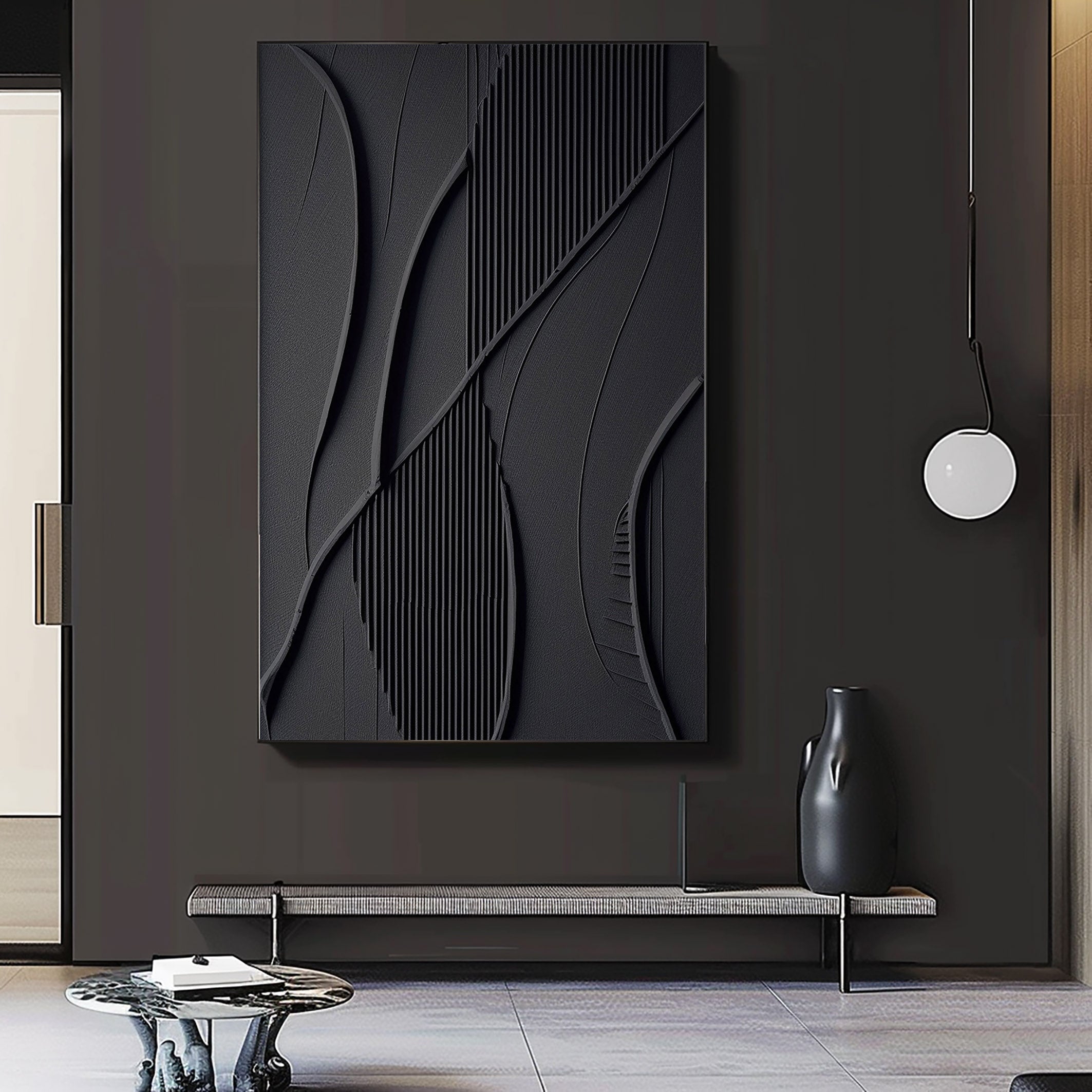 Black Minimalist Painting #BM 012