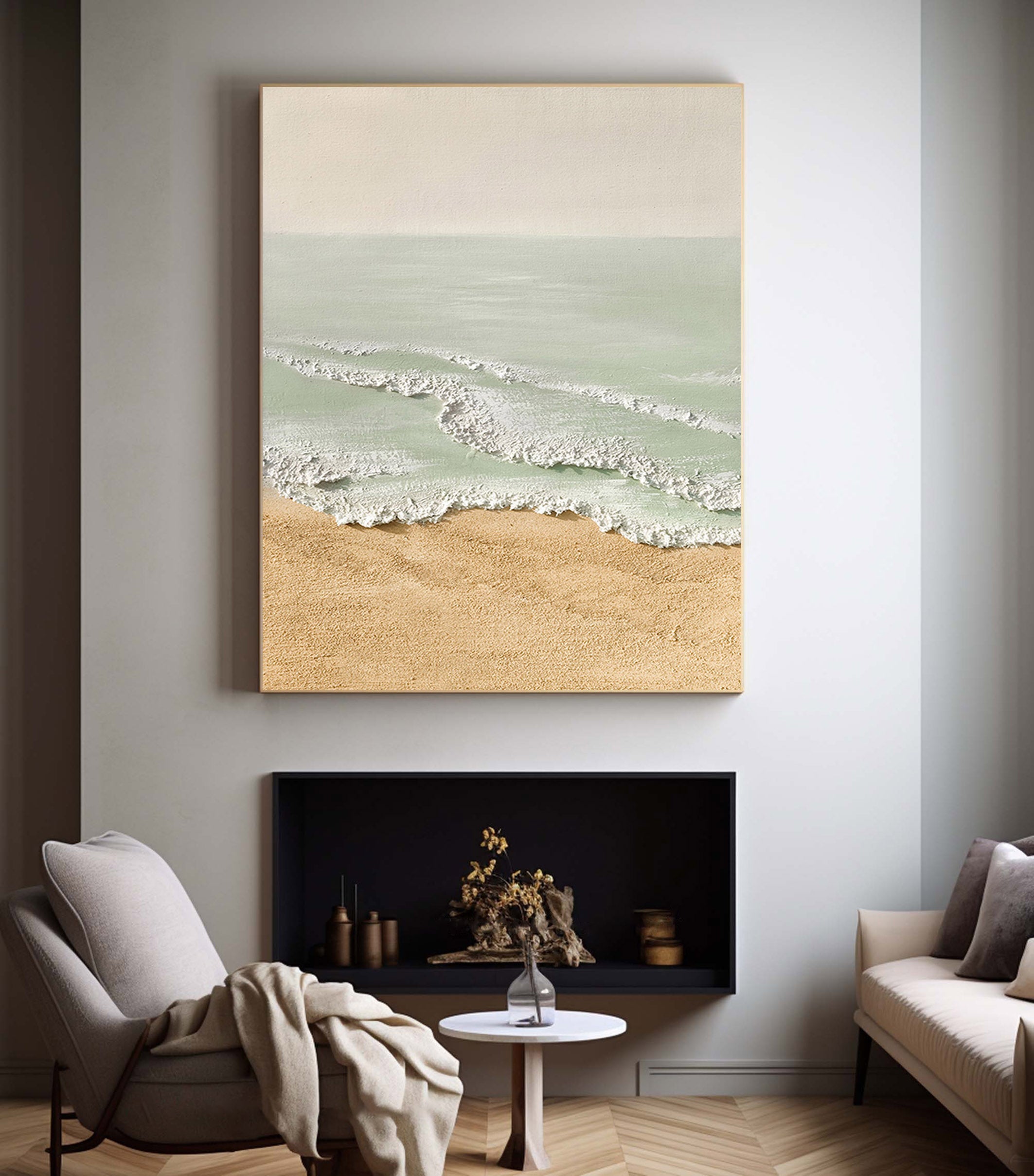 Tranquil Shore store - 61cm x 61cm - Original hand painted Acrylic Seascape Painting