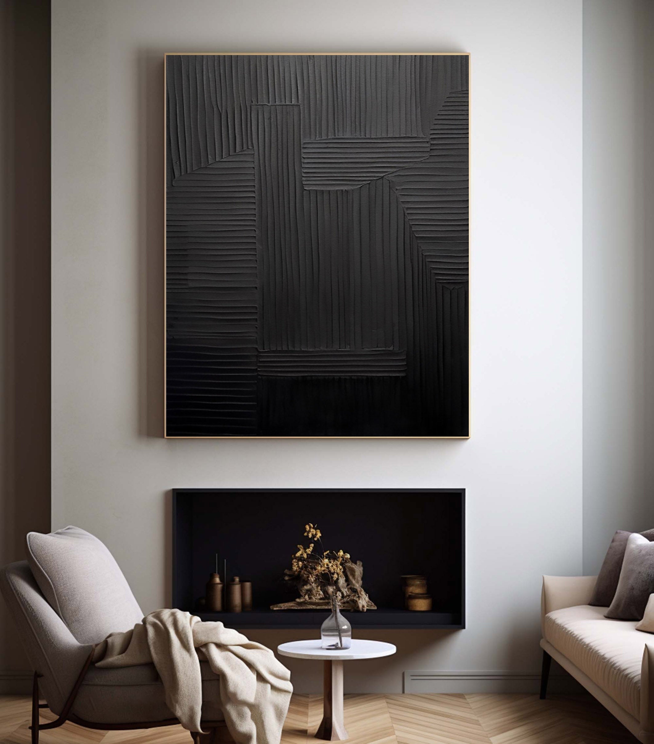 Black Minimalist Painting #BM 039