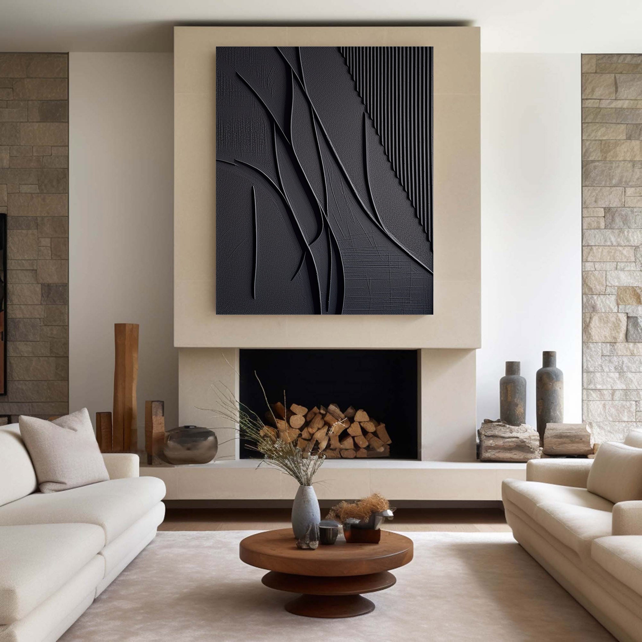 Black Minimalist Painting #BM 009