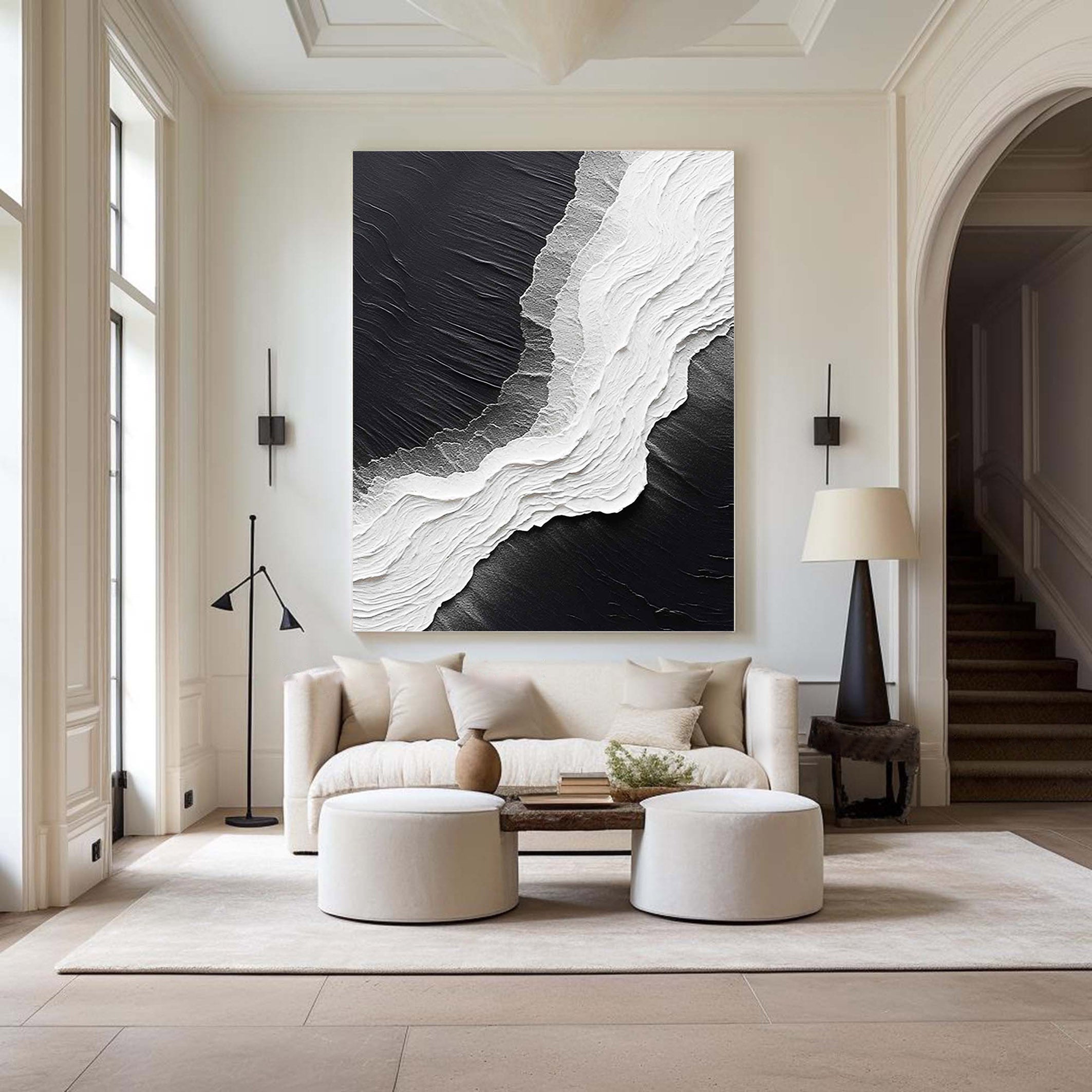 Black & White Minimalist Painting #BWM 007