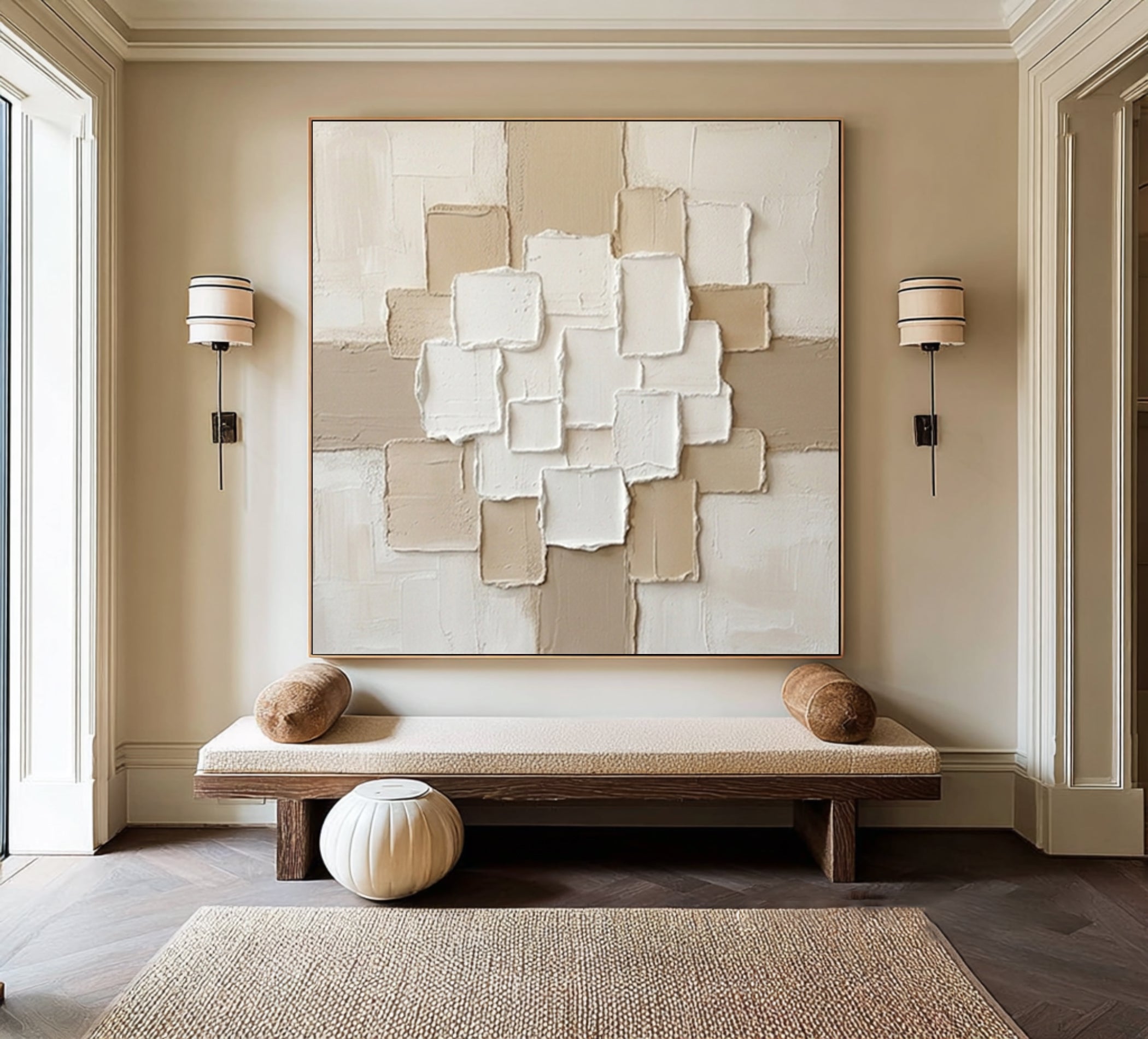 Large Organic Modern Wall Art Neutral Textured Canvas Painting