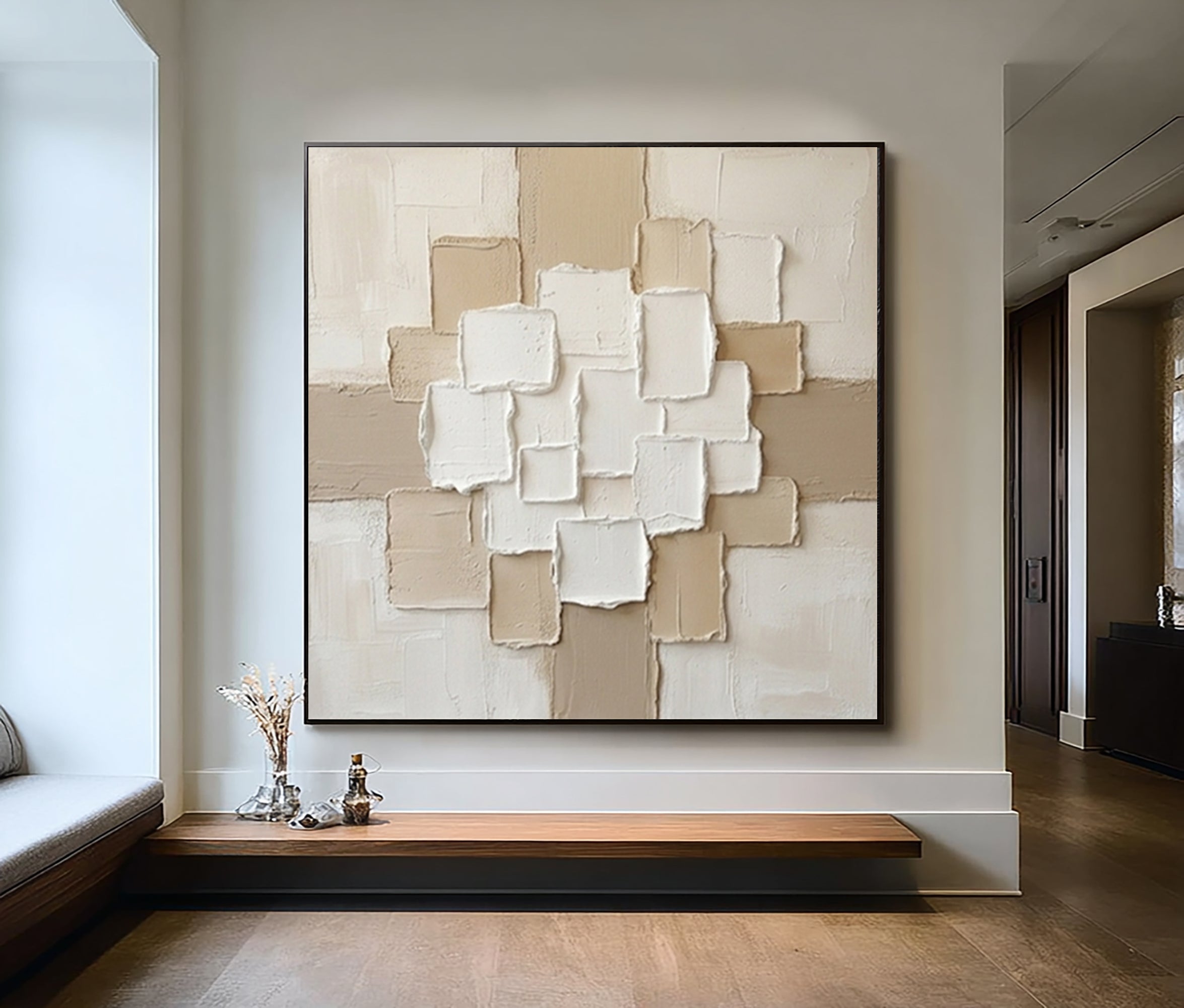 Large Organic Modern Wall Art Neutral Textured Canvas Painting