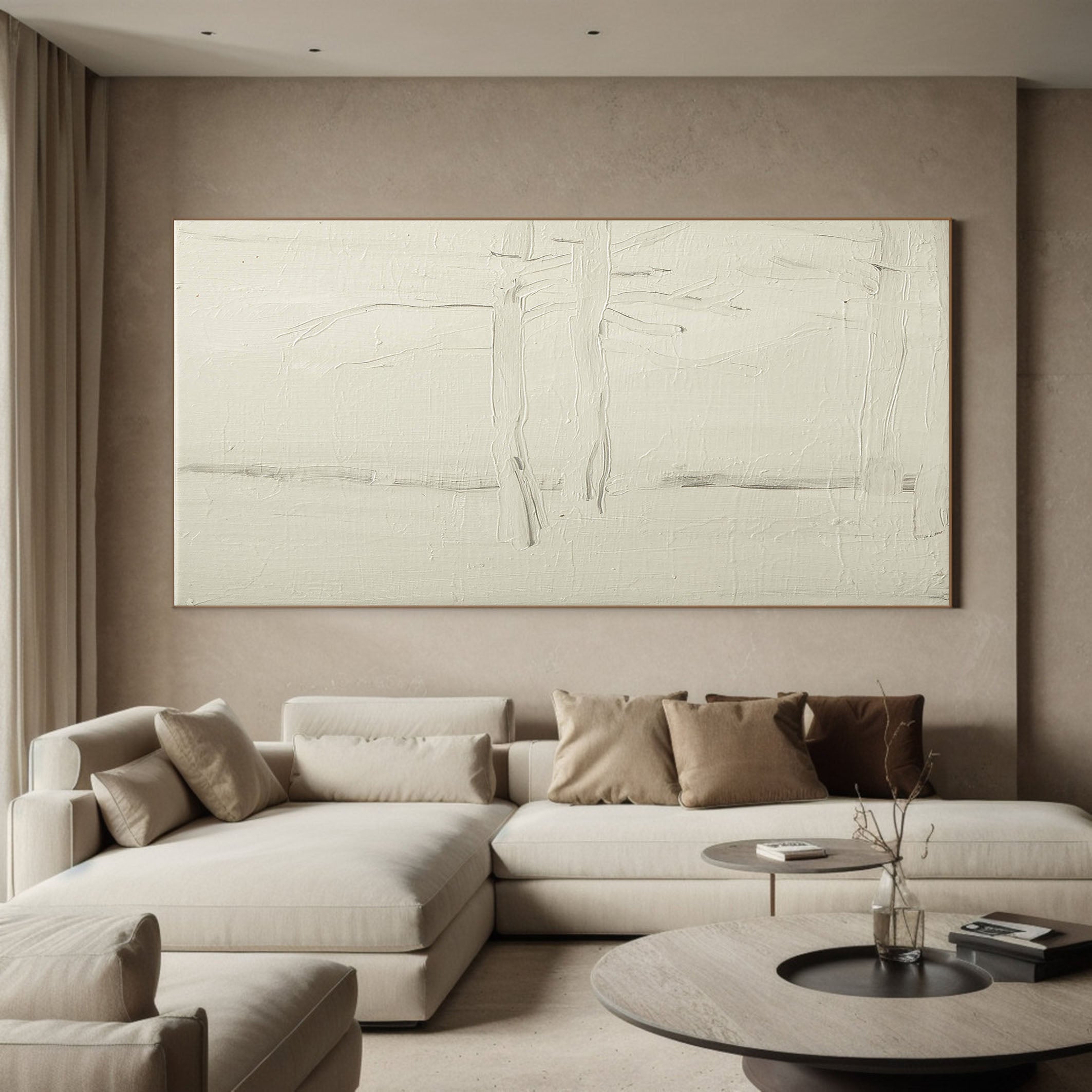 White Relief with Subtle Linear Impressions, Textured Canvas #BGA 114