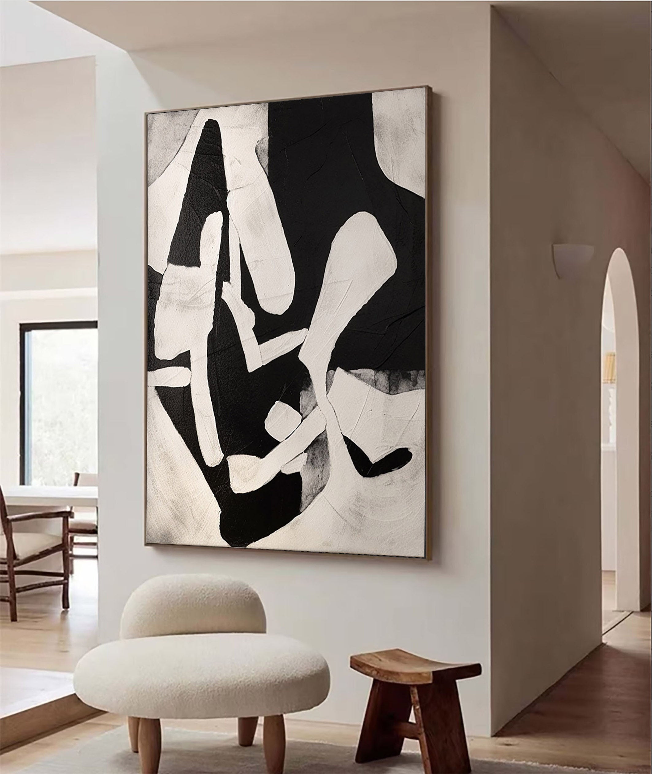 Black & White Abstract Painting #BWA 005