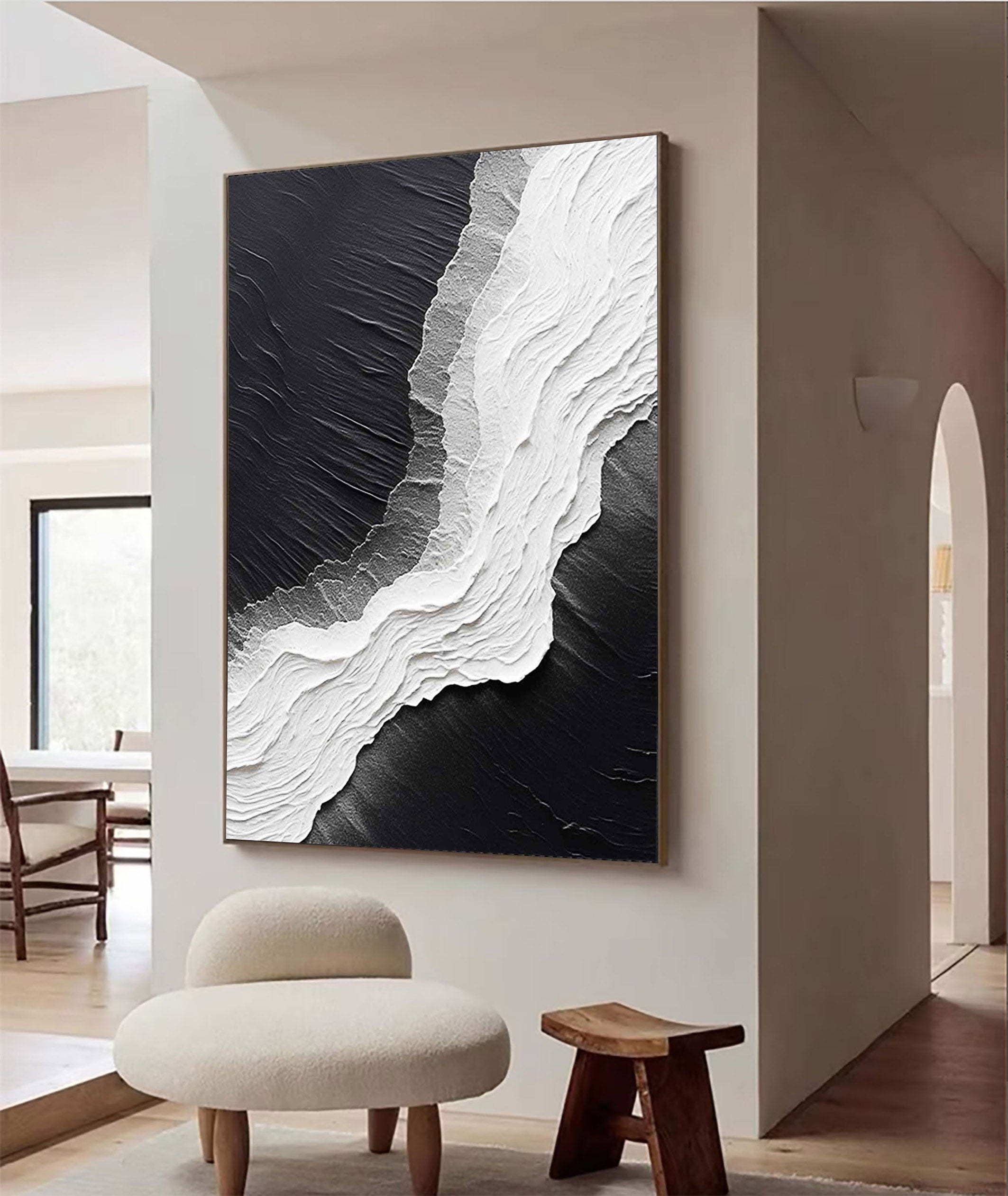 Black & White Minimalist Painting #BWM 007