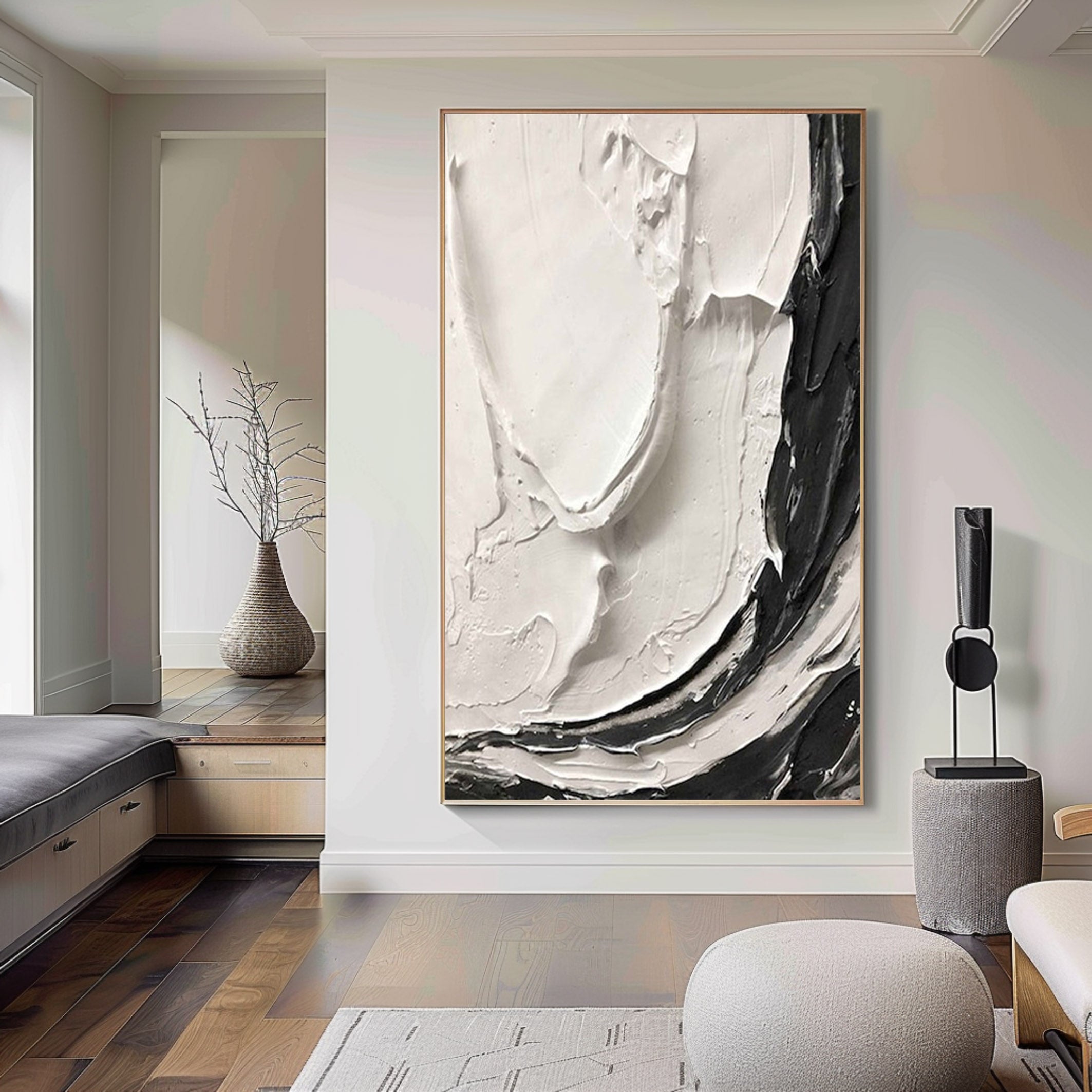 Black & White Minimalist Painting #BWM 002