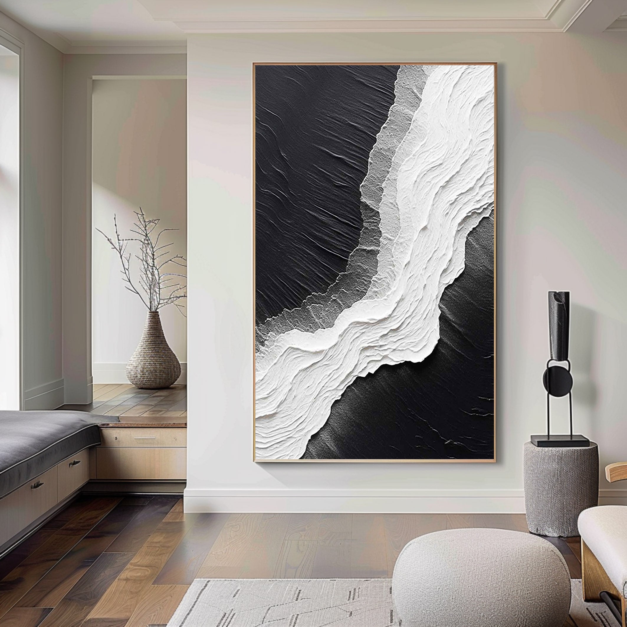 Black & White Minimalist Painting #BWM 007