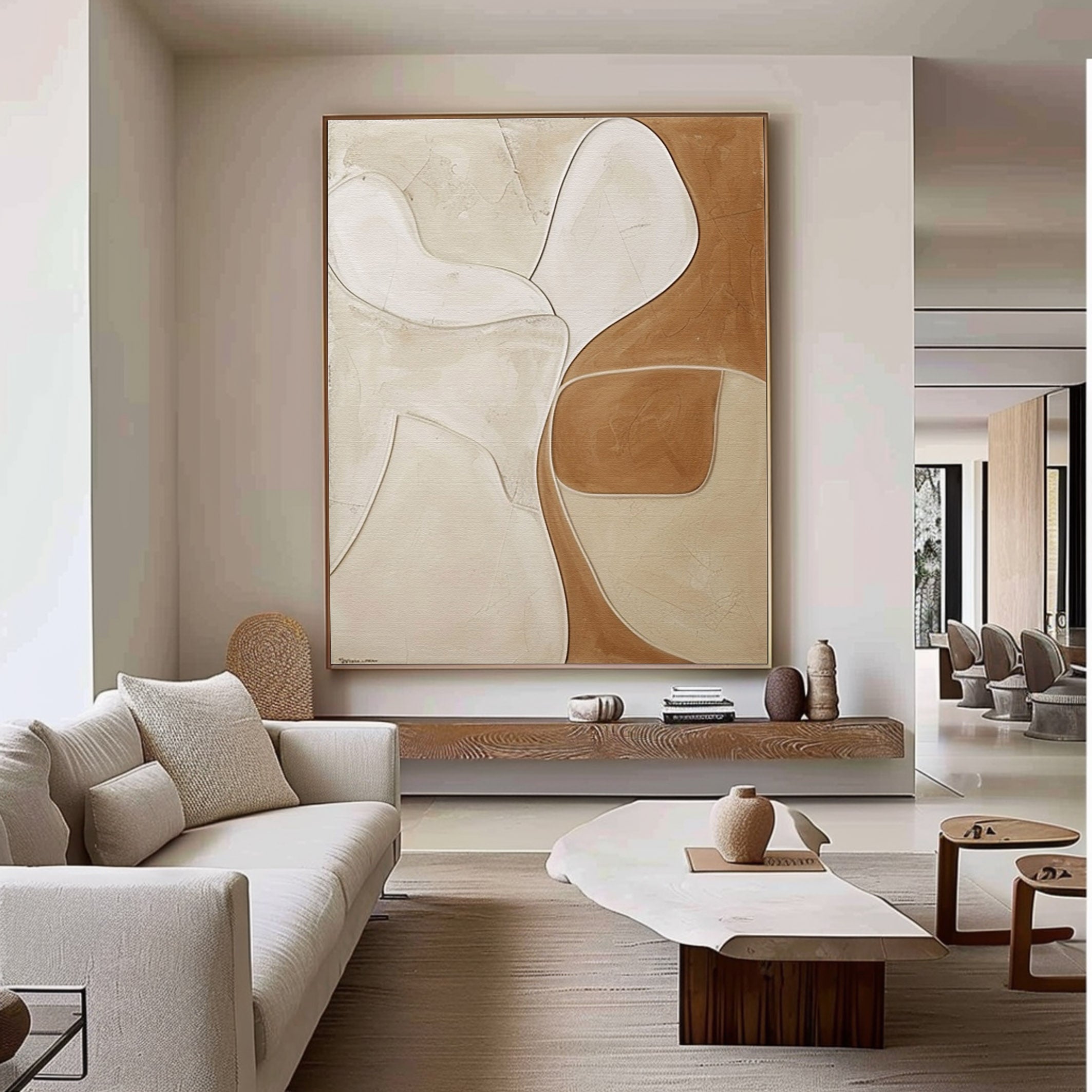 Beige & Brown Abstract Painting #BBA 003