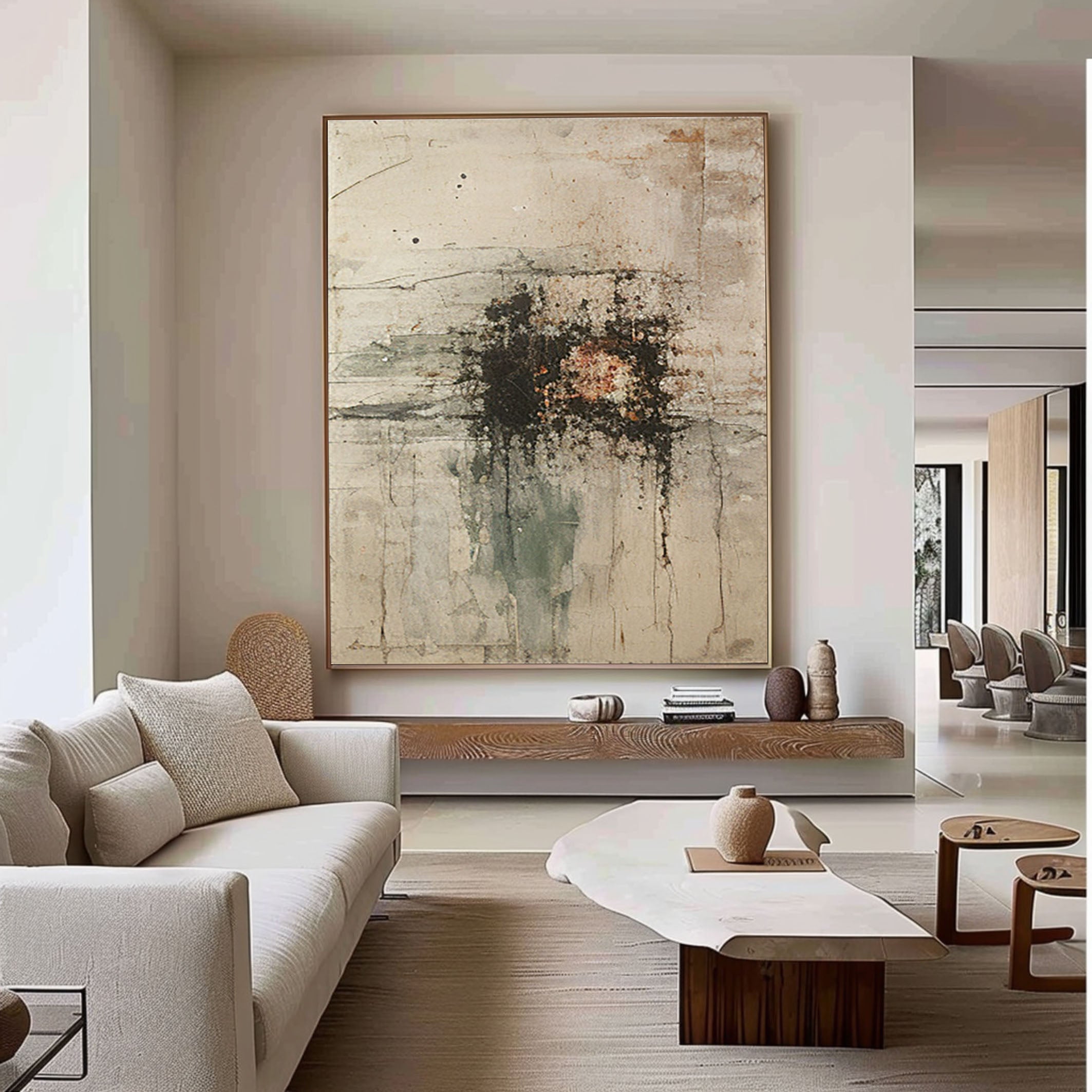 Beige & Brown Abstract Painting #BBA 004