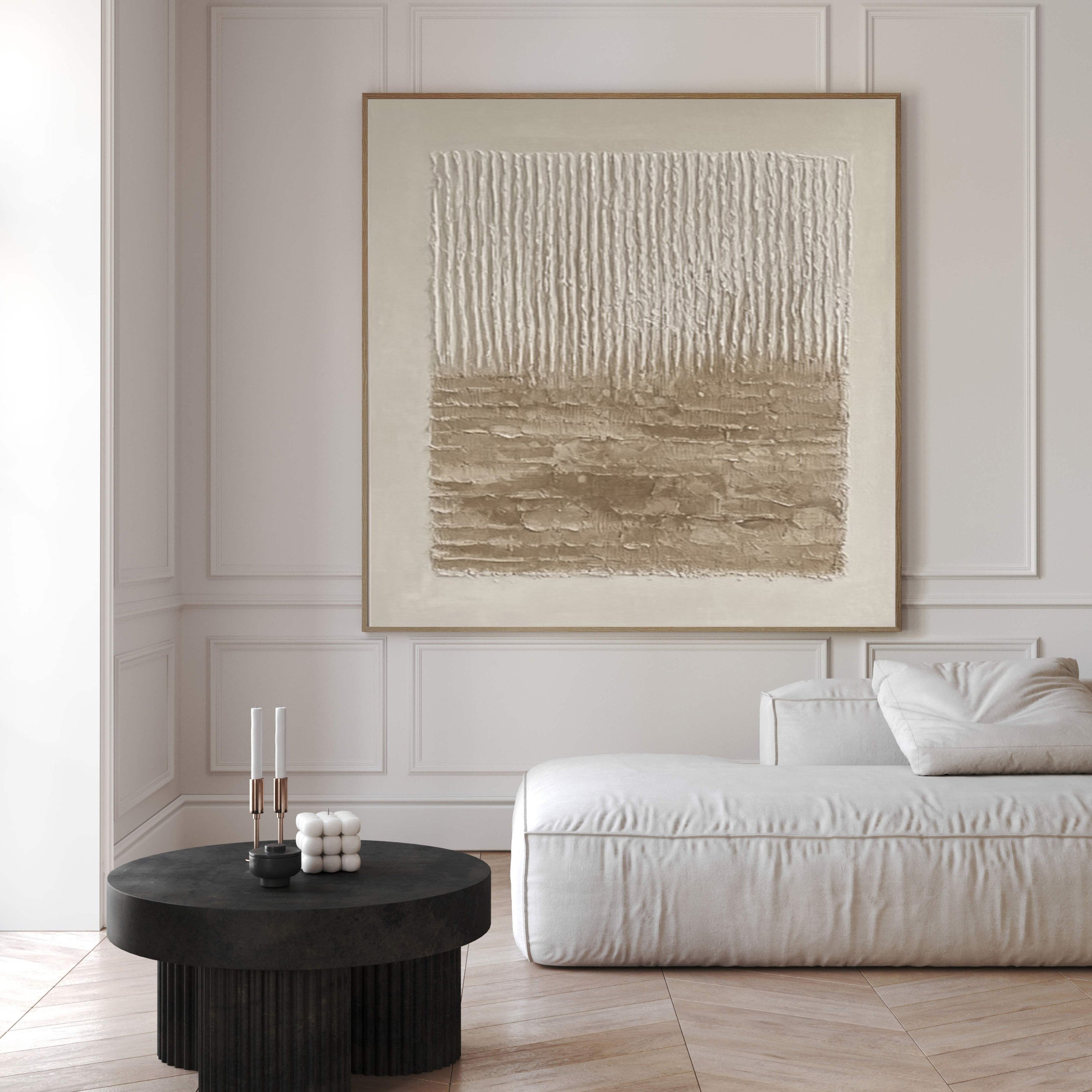 Minimalist Neutral Art with Texture and Subtly Layered Ground #BGA 278