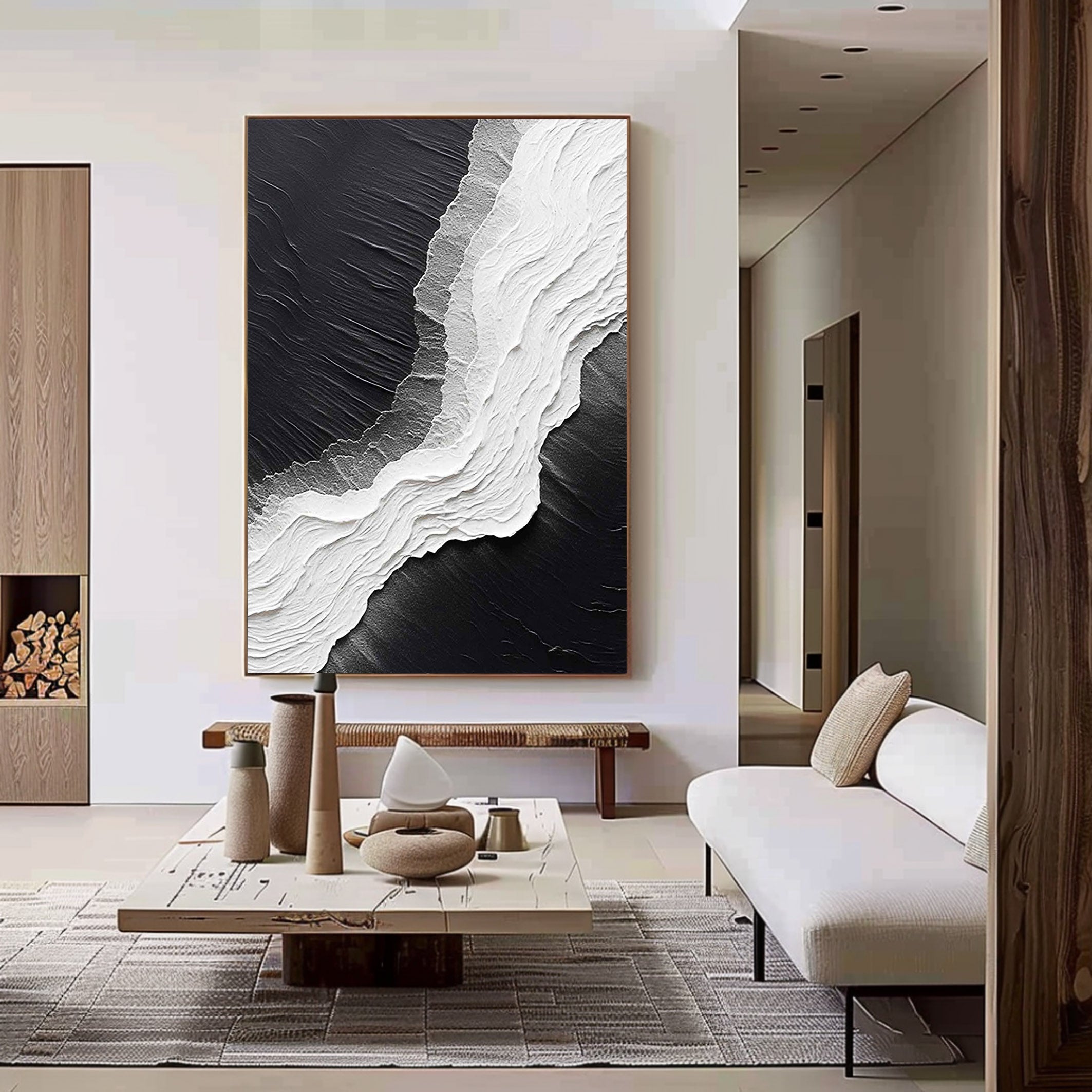 Black & White Minimalist Painting #BWM 007