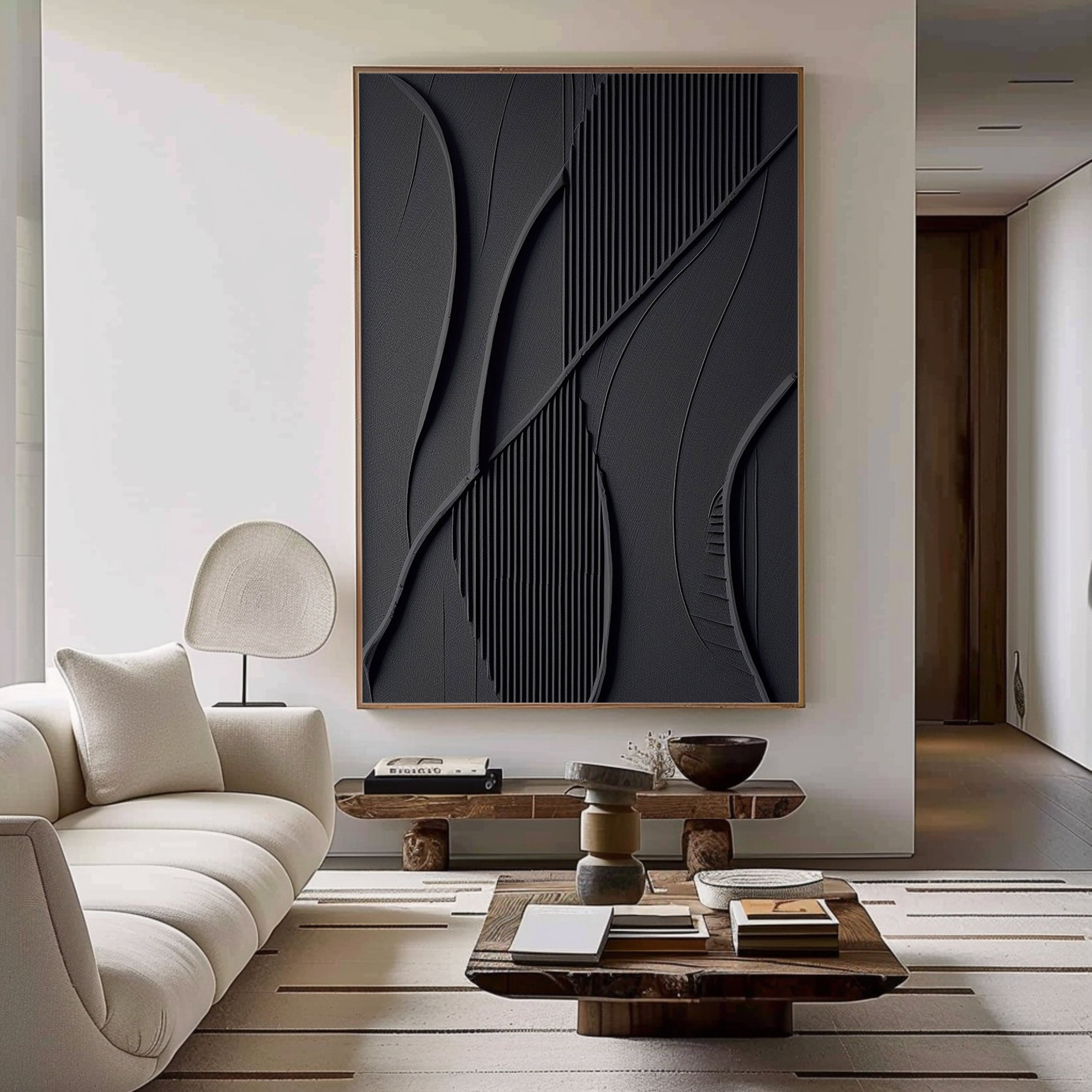 Black Minimalist Painting #BM 012