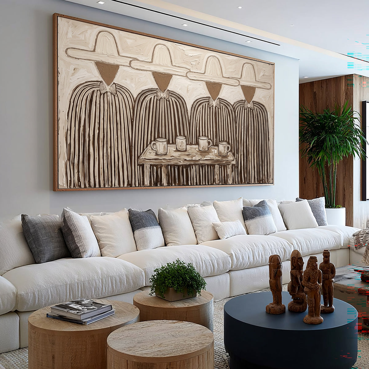 Folk Art Painting, Figurative Wall Art, Textured Hand Painted Artwork