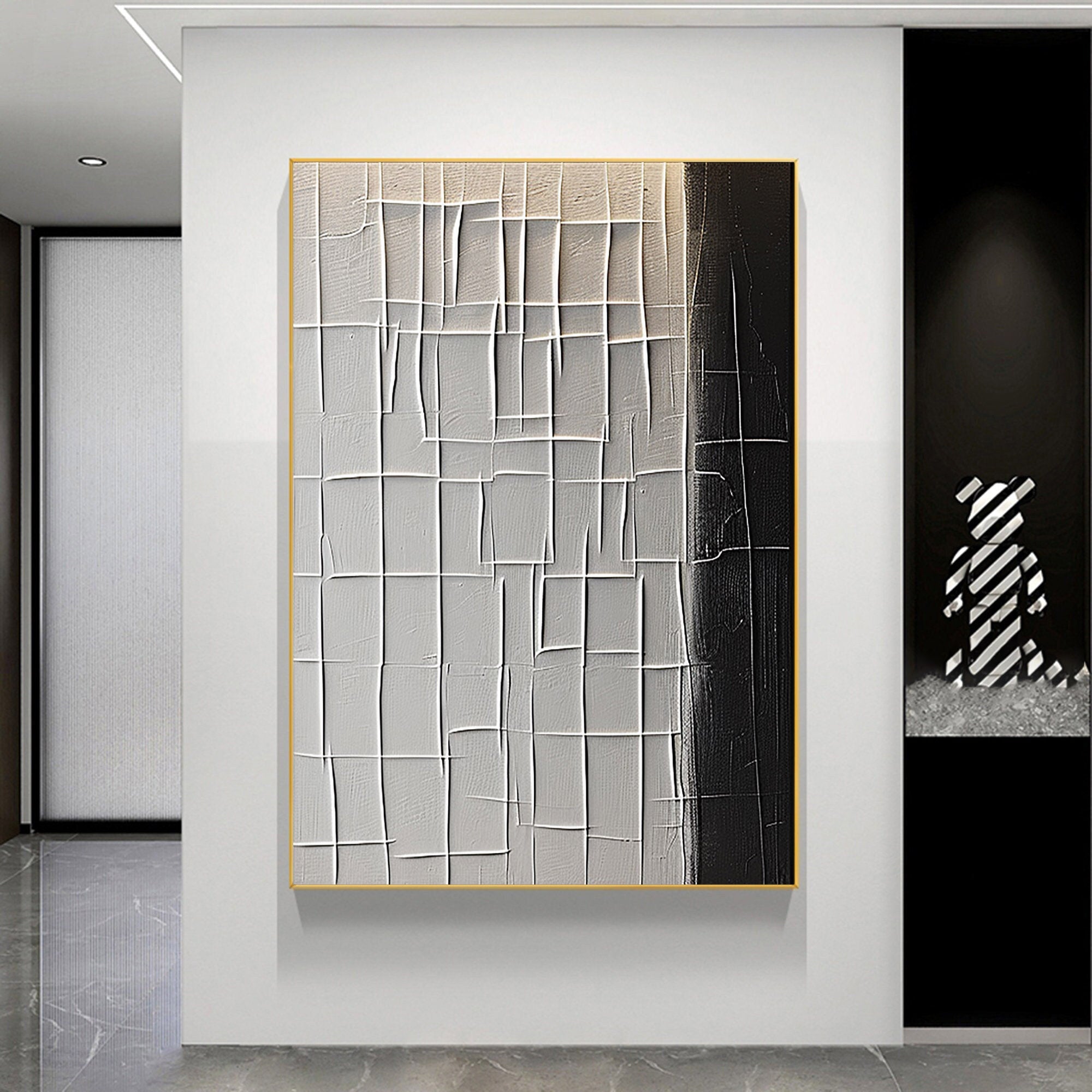 Black & White Minimalist Painting #BWM 001