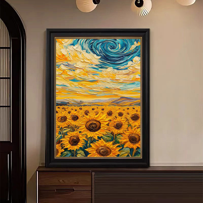 Sunflowers under Starry Sky, A Van Gogh Inspired Canvas #BGA 082