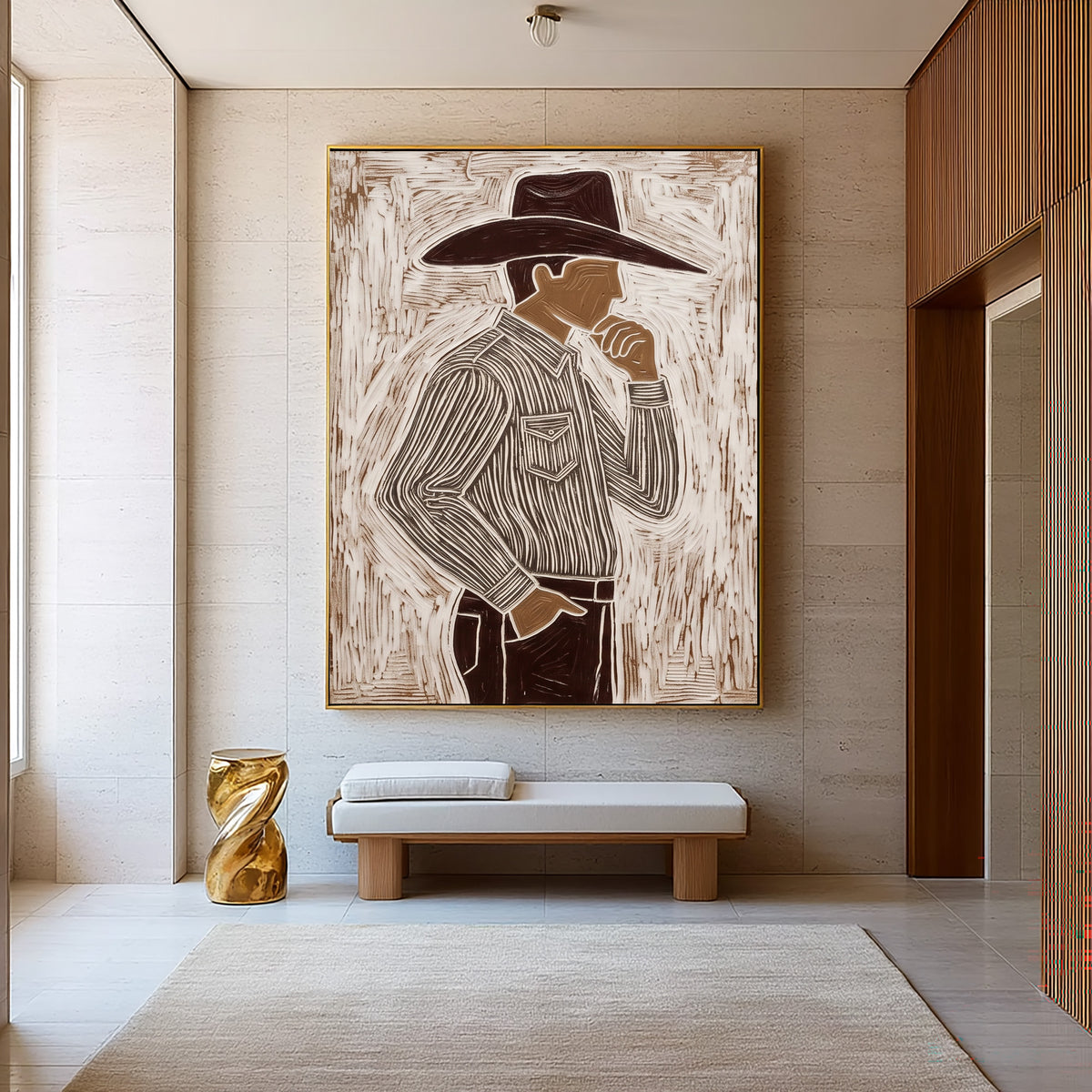 Modern Cowboy Painting Textured Western Art