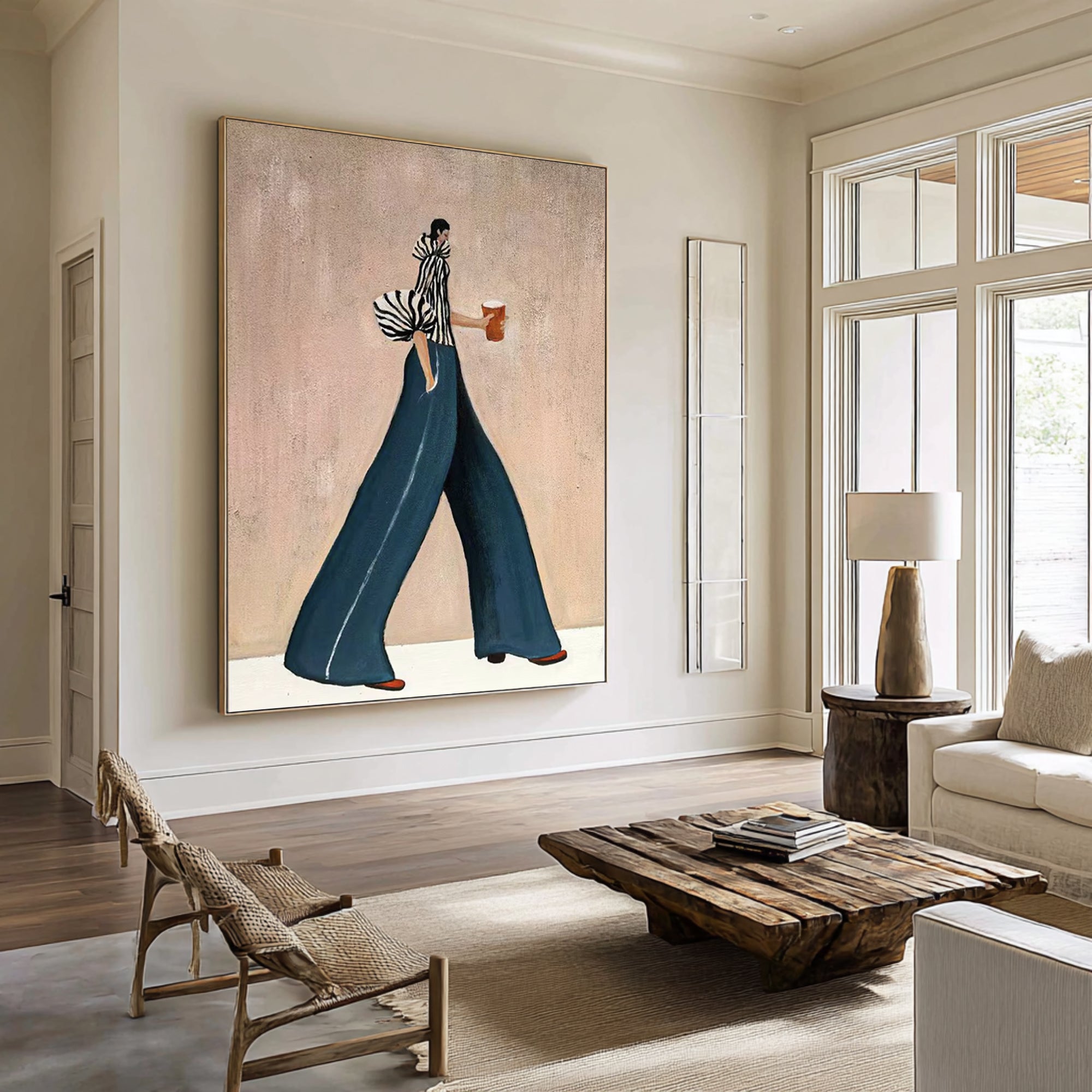 Large Fashion Figure Painting Modern Minimalist Woman Wall Art