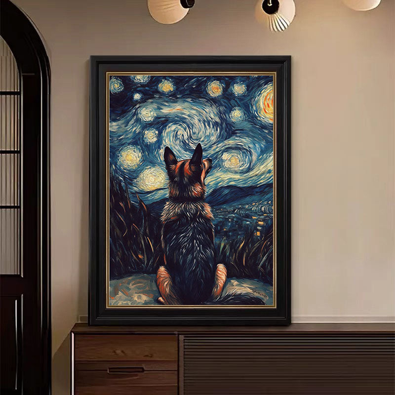 Starry Night Watch, Homage to Van Gogh, Contemporary Wall Art #BGA 076