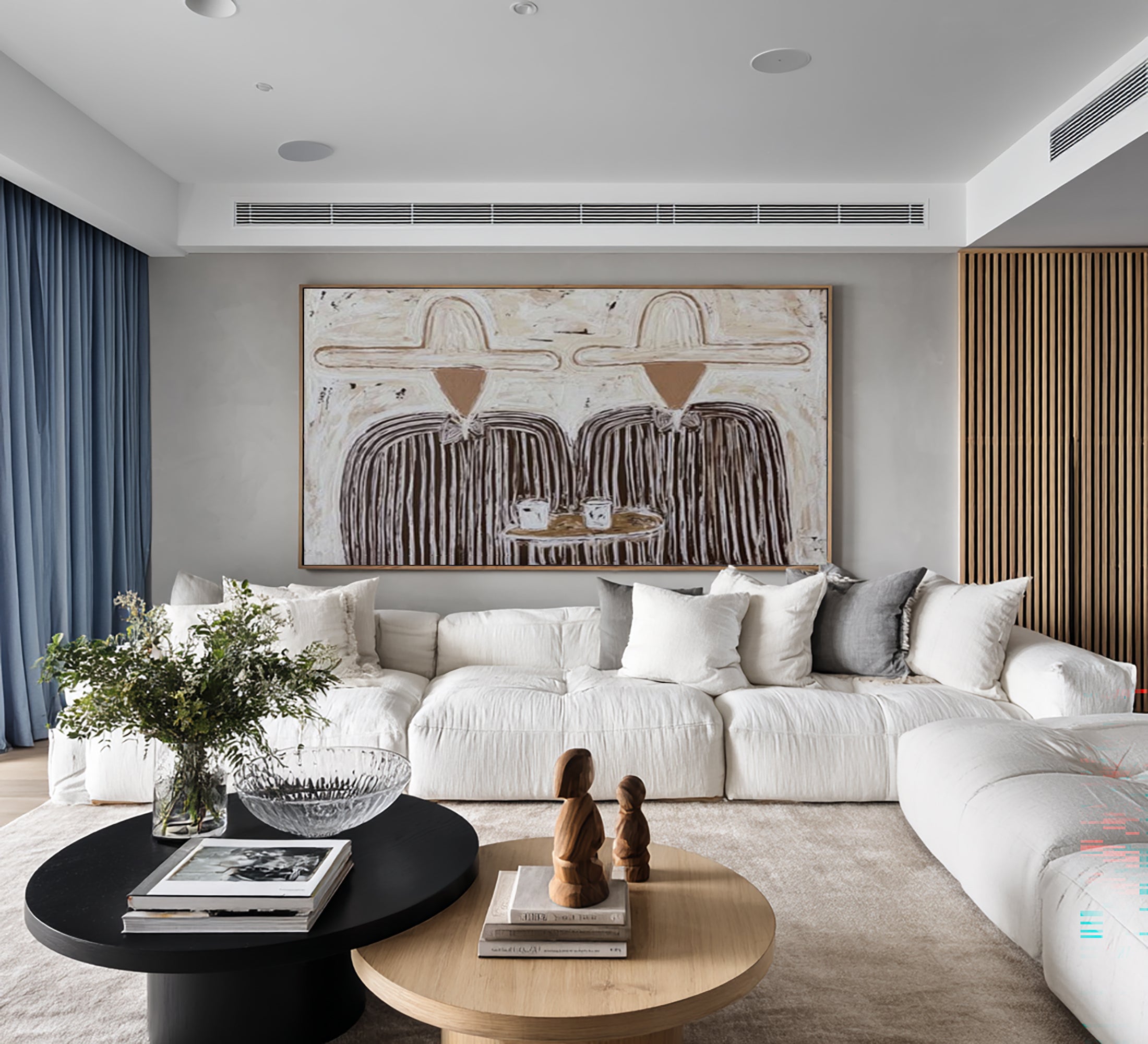 Large Minimalist Couple Painting Modern Figurative Wall Art